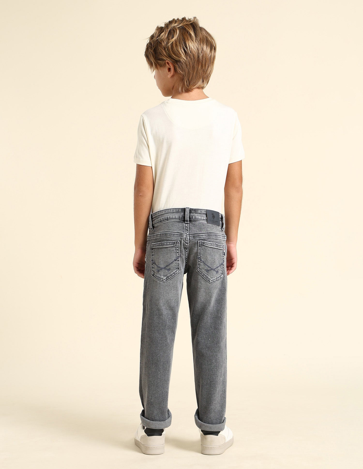 Boys Relaxed Fit Grey Jeans Grey - U.S. POLO ASSN. | Large