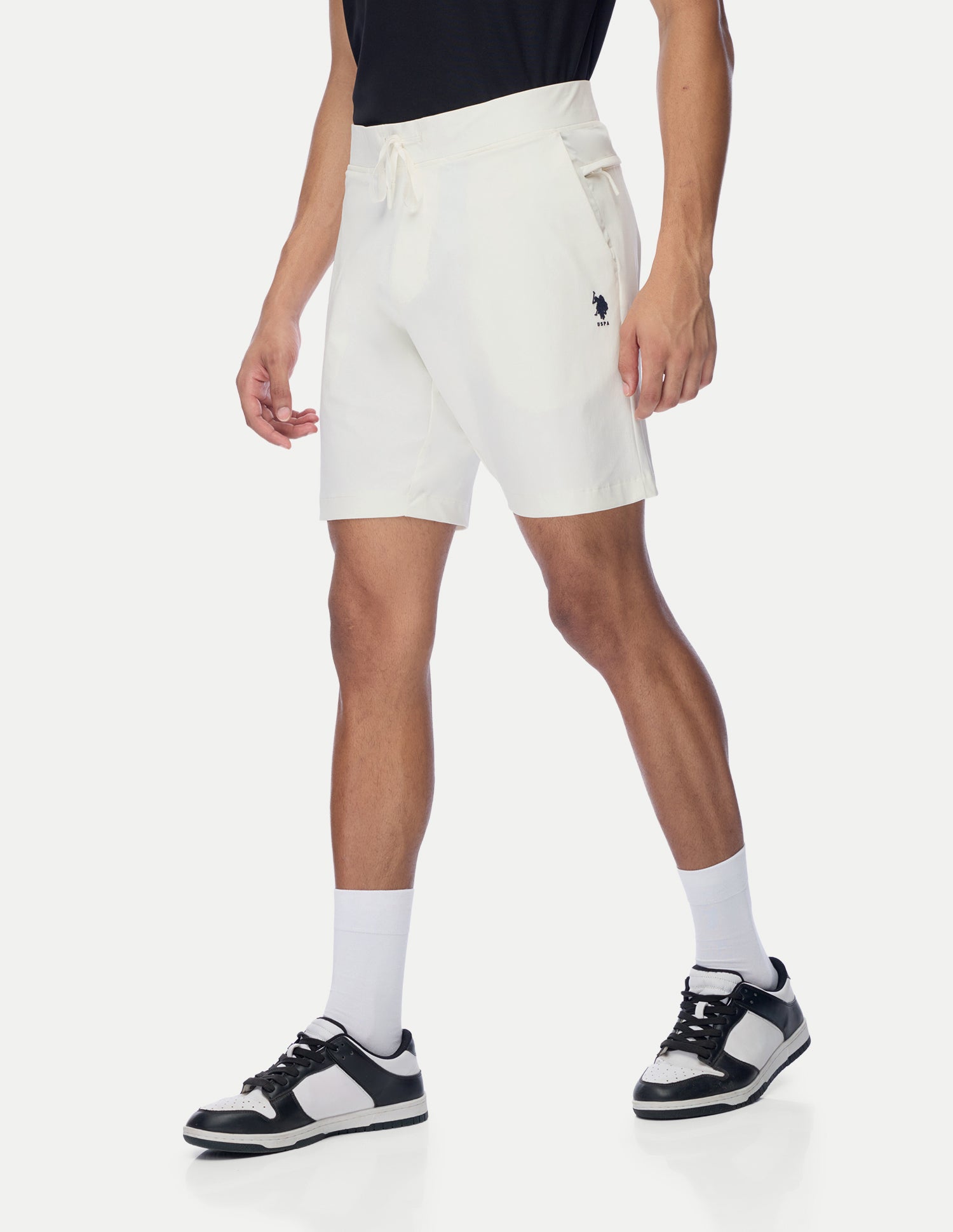 Mid Rise Regular Fit Active Shorts White - U.S. Polo Assn. India | Large