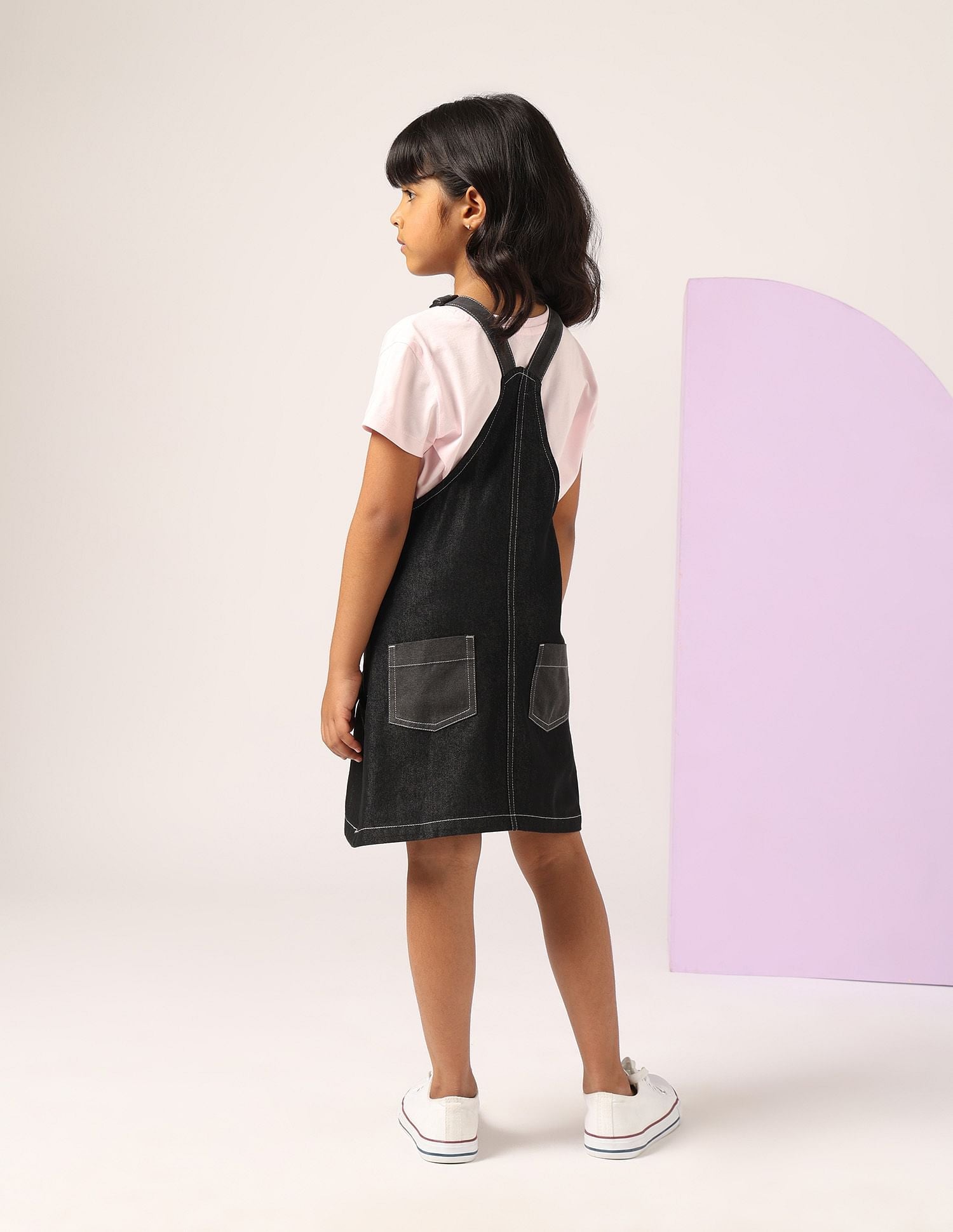 Girls Washed Dungree Dress Black - U.S. POLO ASSN. | Large