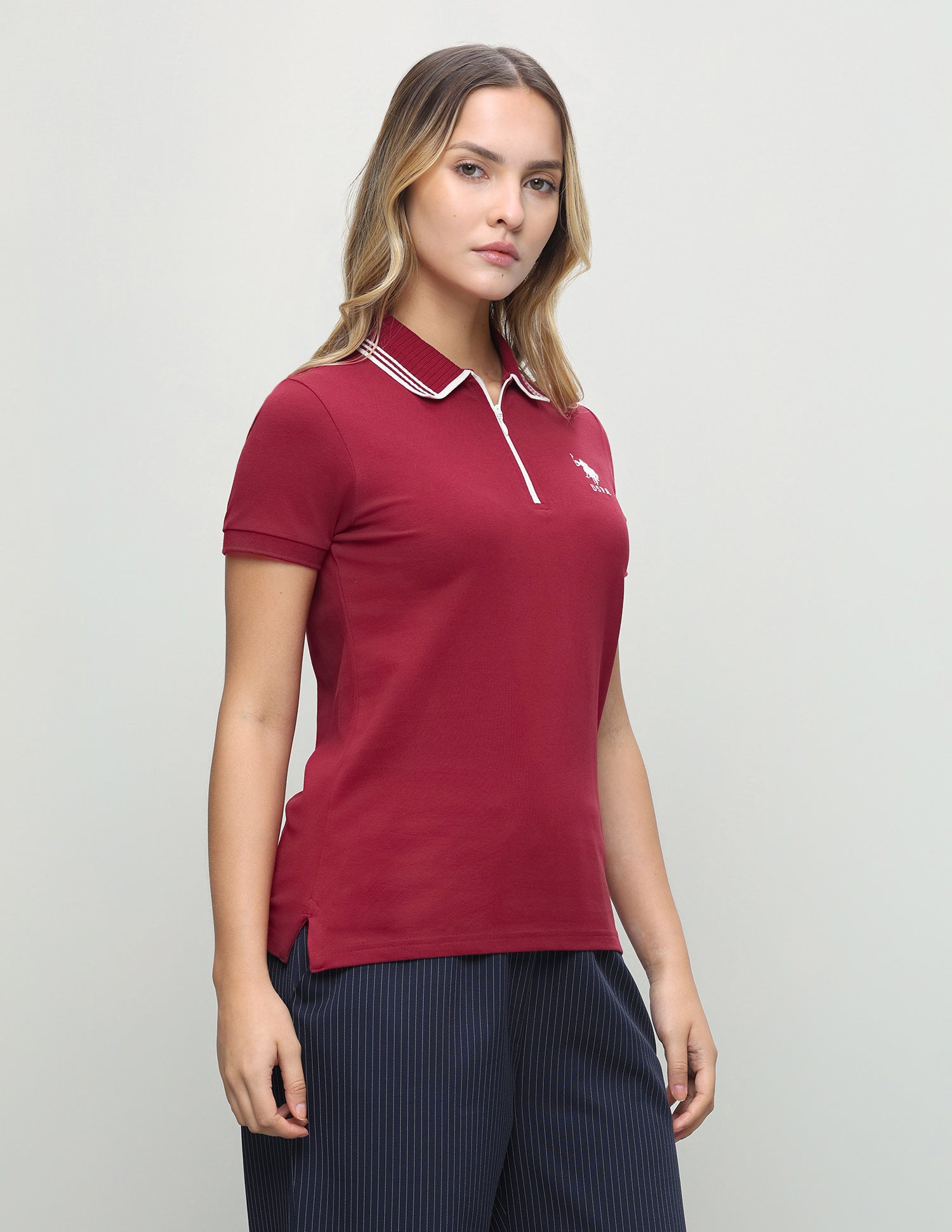 Solid Regular Fit Polo Shirt Maroon - U.S. Polo Assn. India | Large