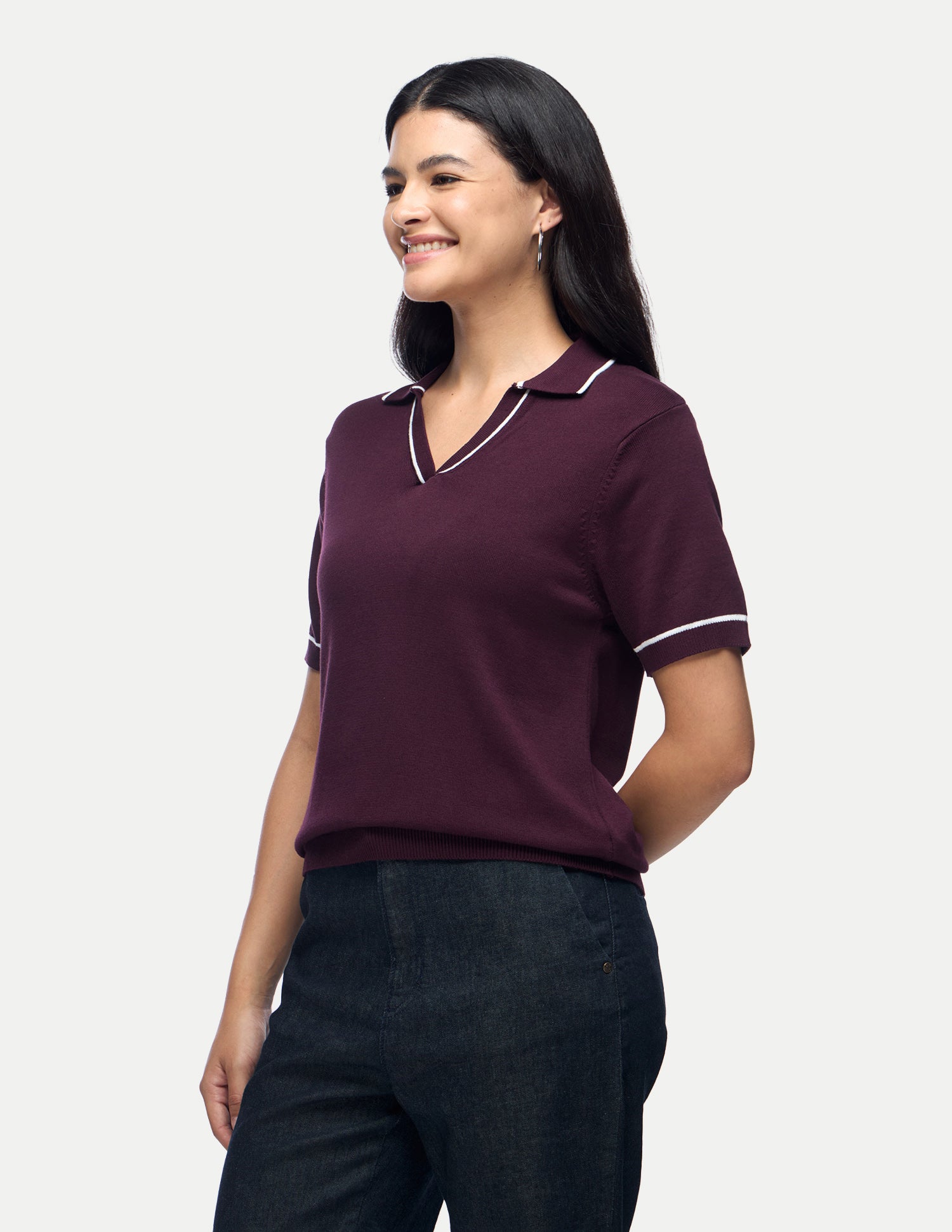 Relaxed Fit Knitted Top Purple - U.S. Polo Assn. India | Large