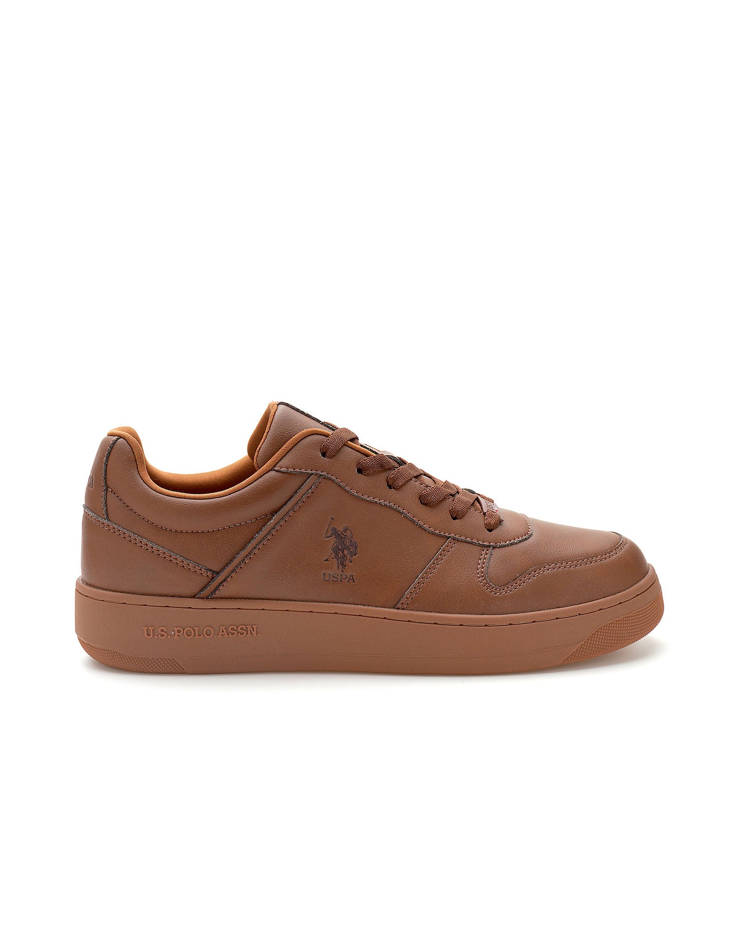 Men Jaxon Brown Retro Court Sneakers Brown - U.S. Polo Assn. India | Large