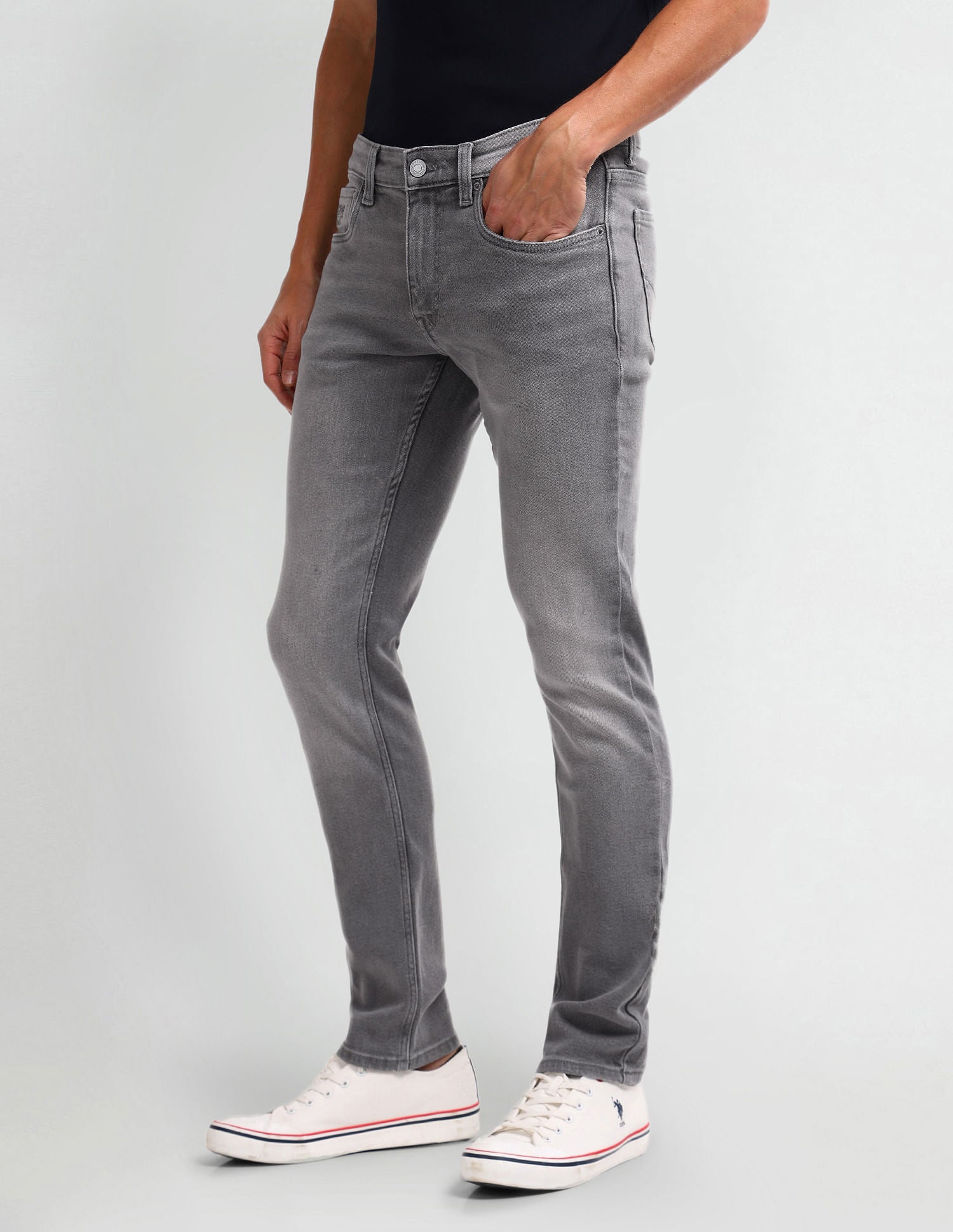 Brandon Slim Tapered Grey Jeans Grey - U.S. Polo Assn. India | Large