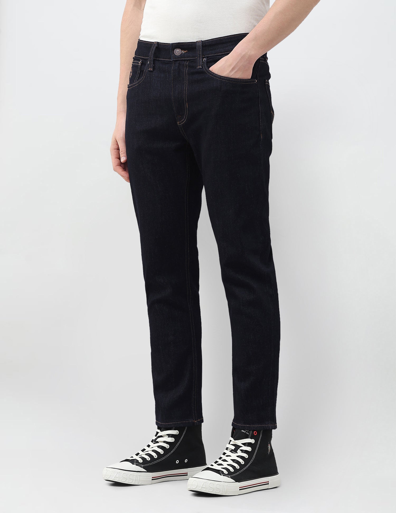 Cole Comfort Cropped Fit Blue Jeans Dark Blue - U.S. Polo Assn. India | Large