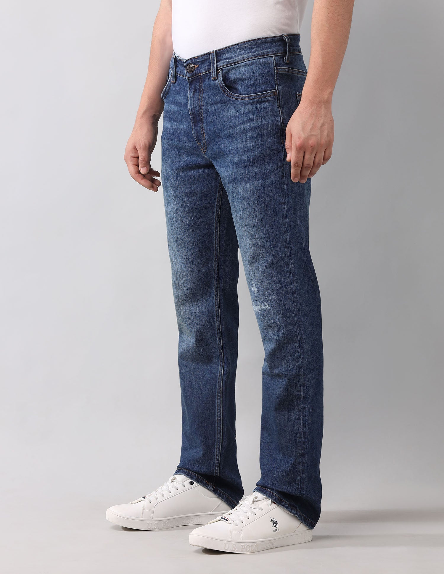 Harold Slim Straight Fit Vintage Jeans Mid Wash - U.S. Polo Assn. India | Large