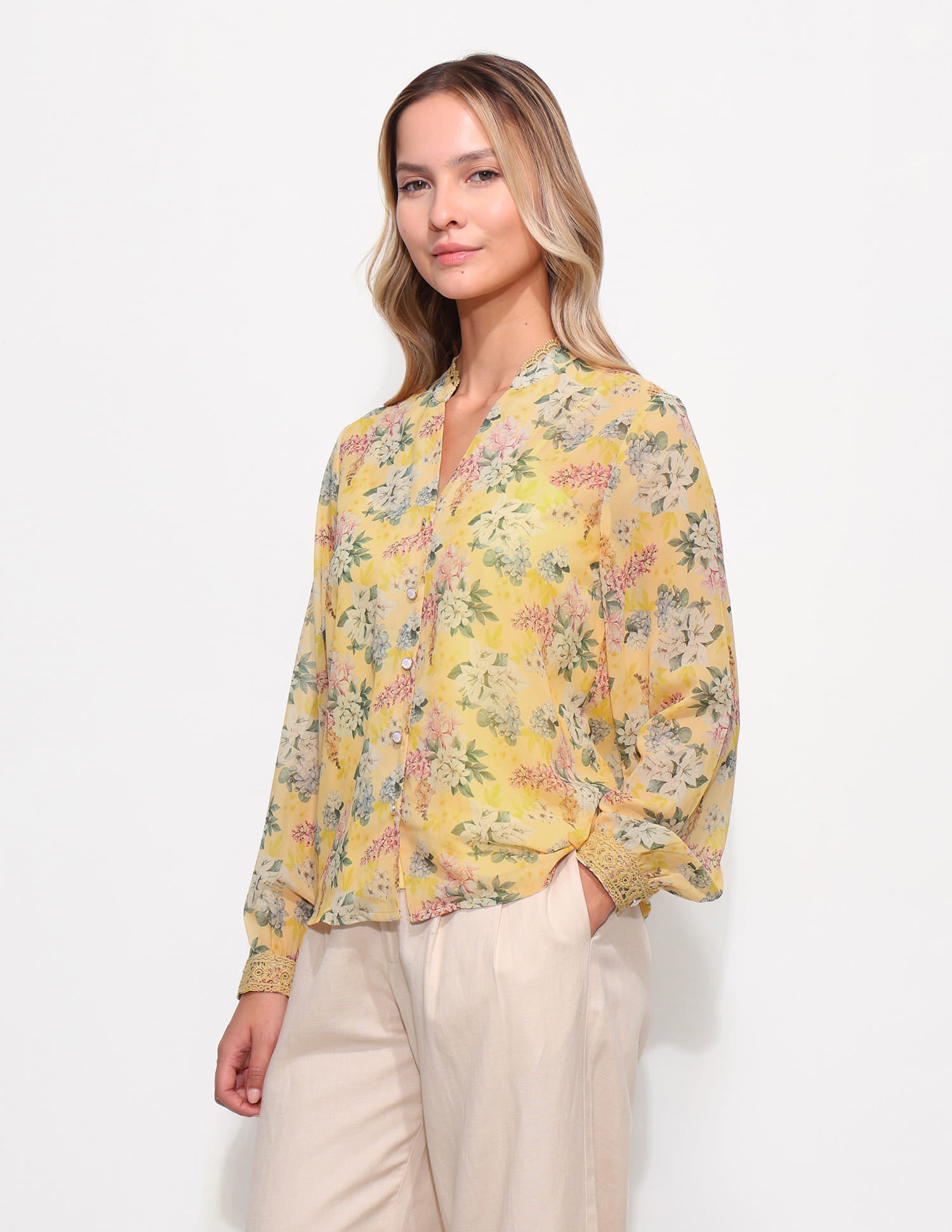 Floral Printed Regular Fit Top Yellow - U.S. Polo Assn. India | Large