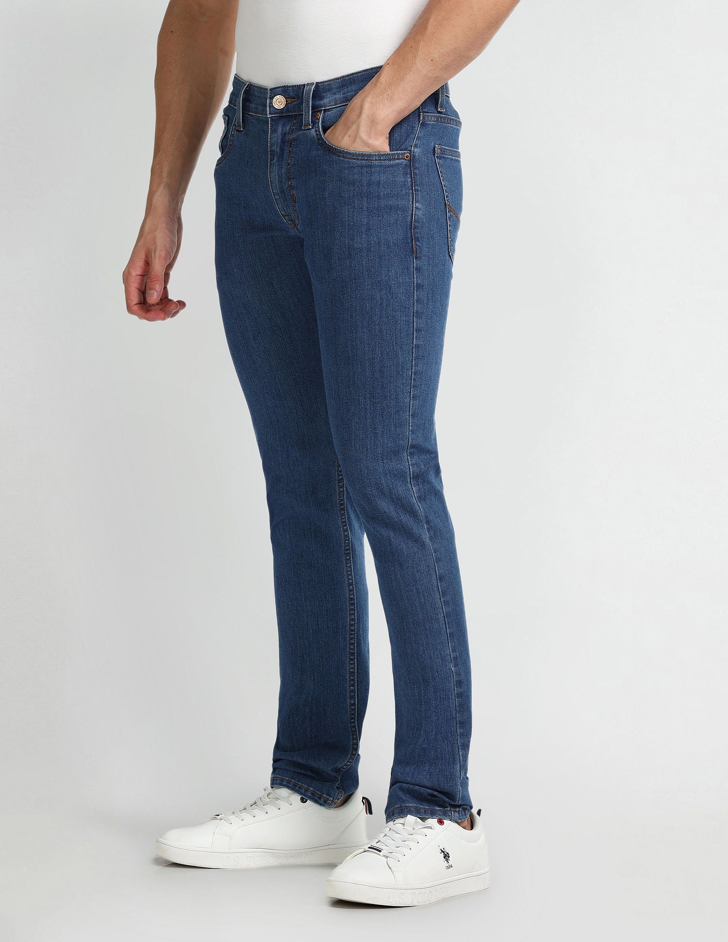Regallo Skinny Fit Blue Jeans Blue - U.S. Polo Assn. India | Large