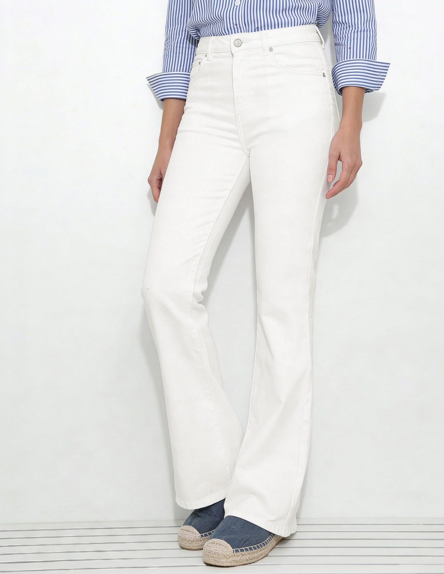 High Rise Flared Fit Jeans White - U.S. Polo Assn. India | Large