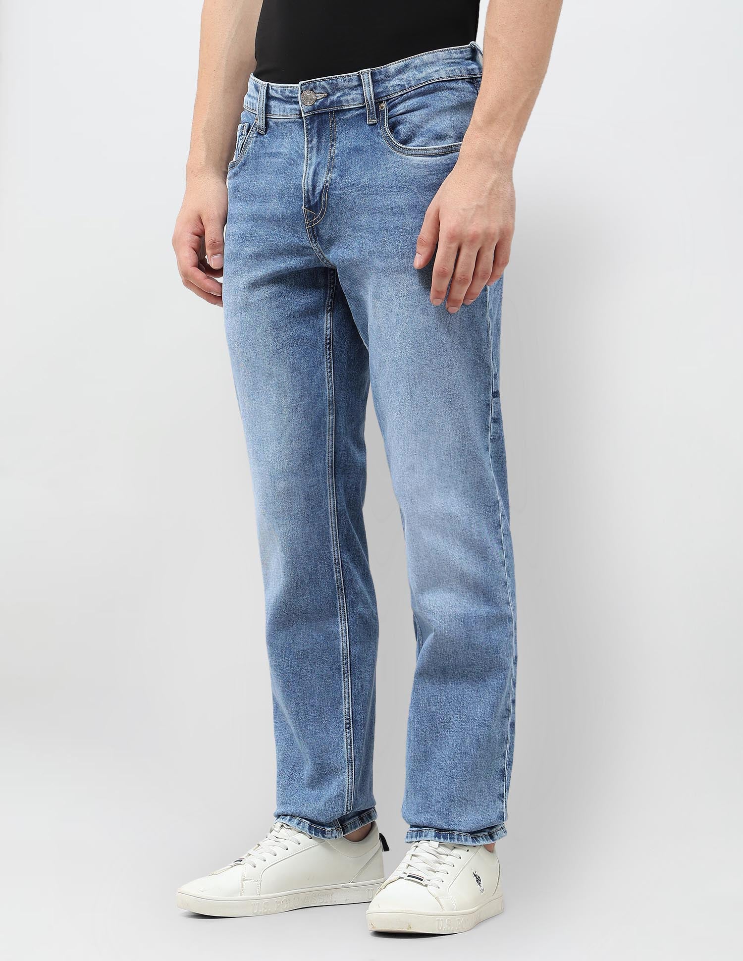 Shawn Relaxed Fit Blue Jeans Light Indigo - U.S. Polo Assn. India | Large