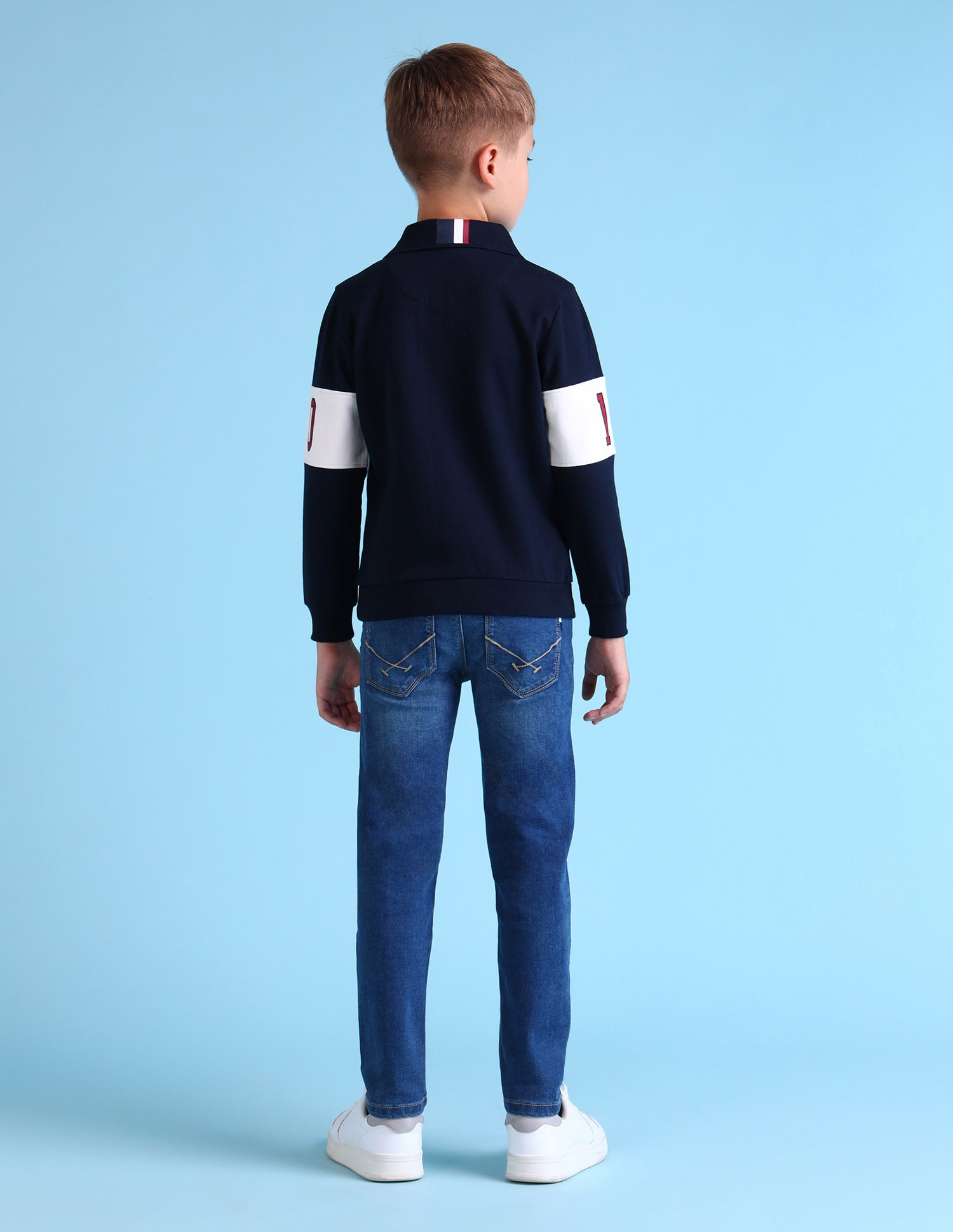 Boys Brand Printed Regular Fit Sweatshirt Navy - U.S. POLO ASSN. | Large