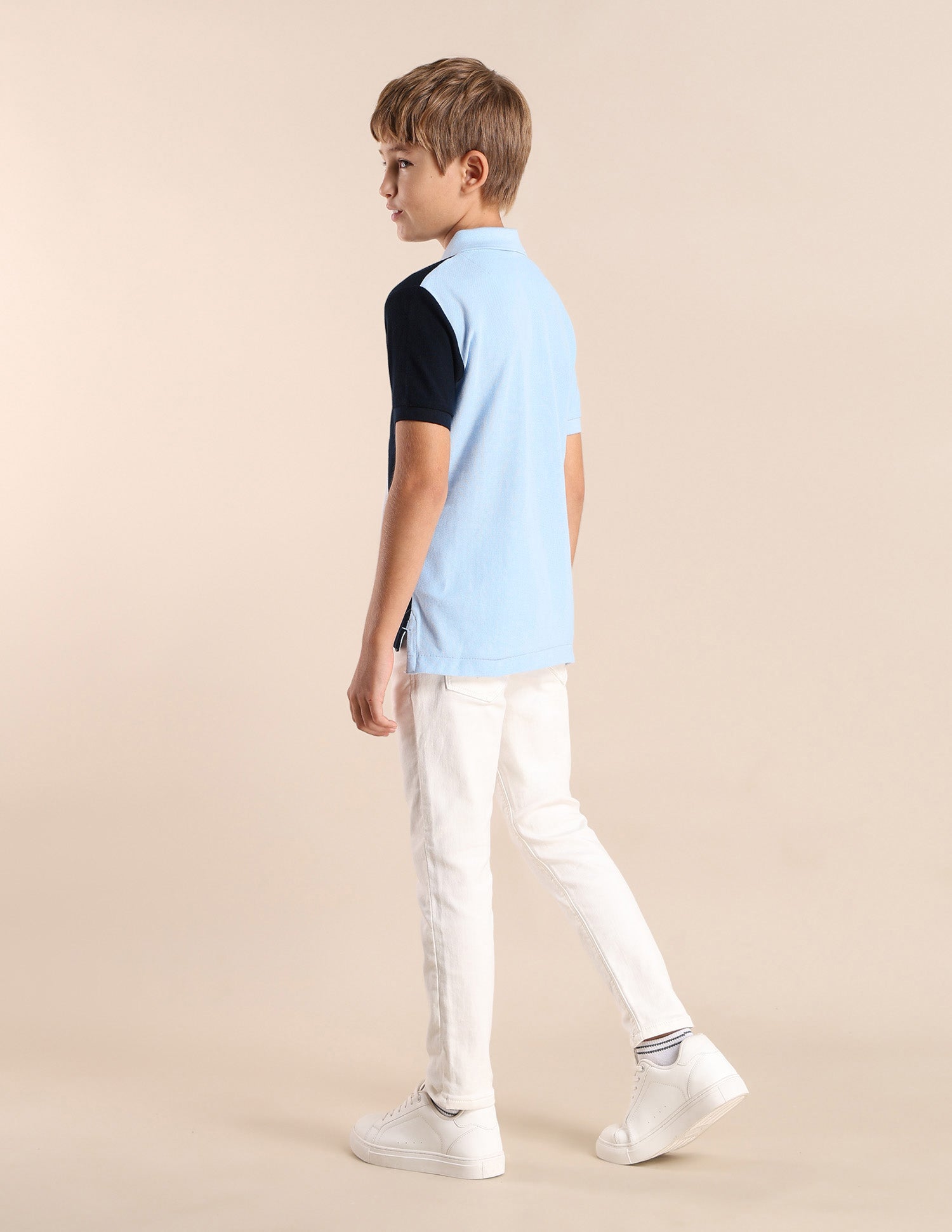 Boys Colour blocked Regular Fit Polo Shirt Blue - U.S. POLO ASSN. | Large