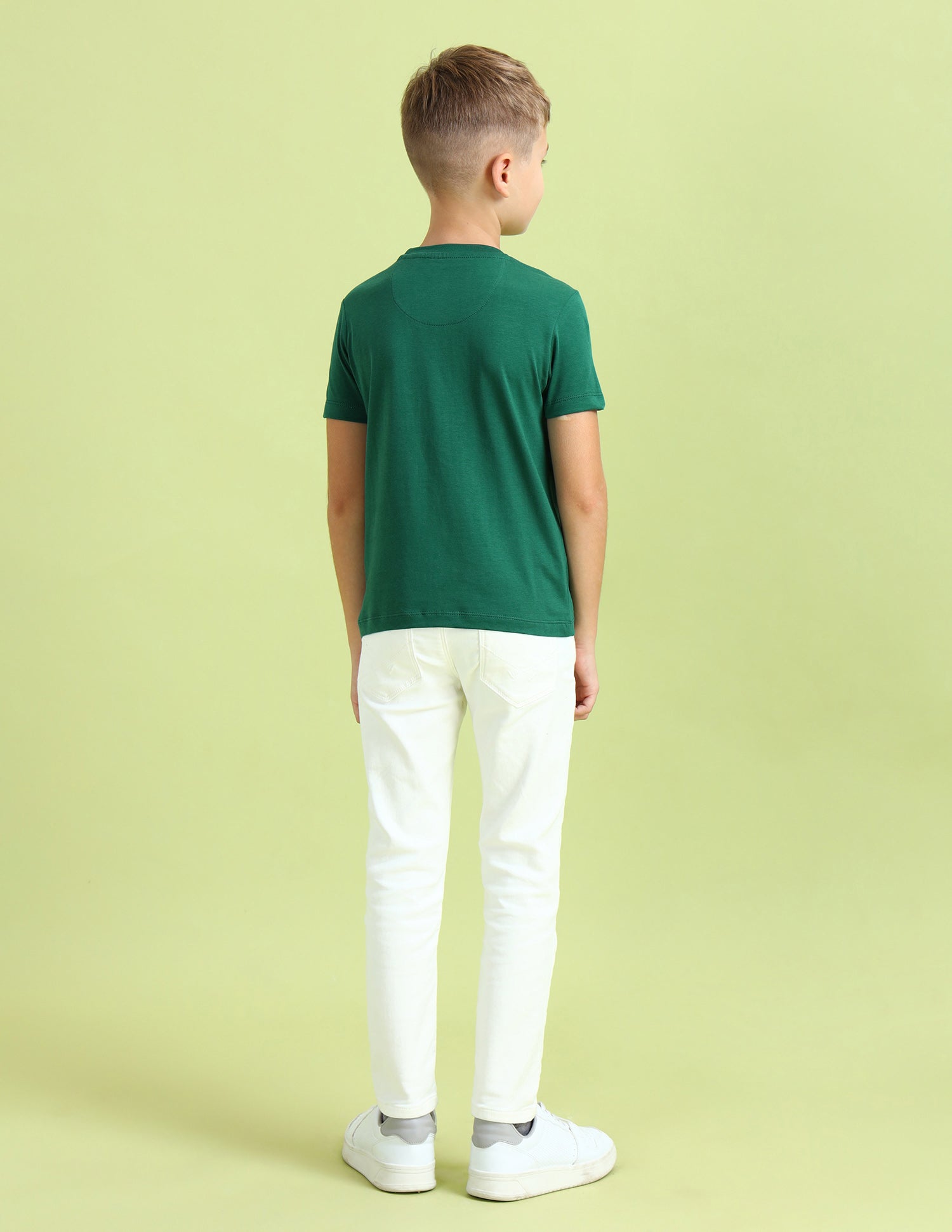 Boys Brand Printed Regular Fit T-Shirt Green - U.S. POLO ASSN. | Large