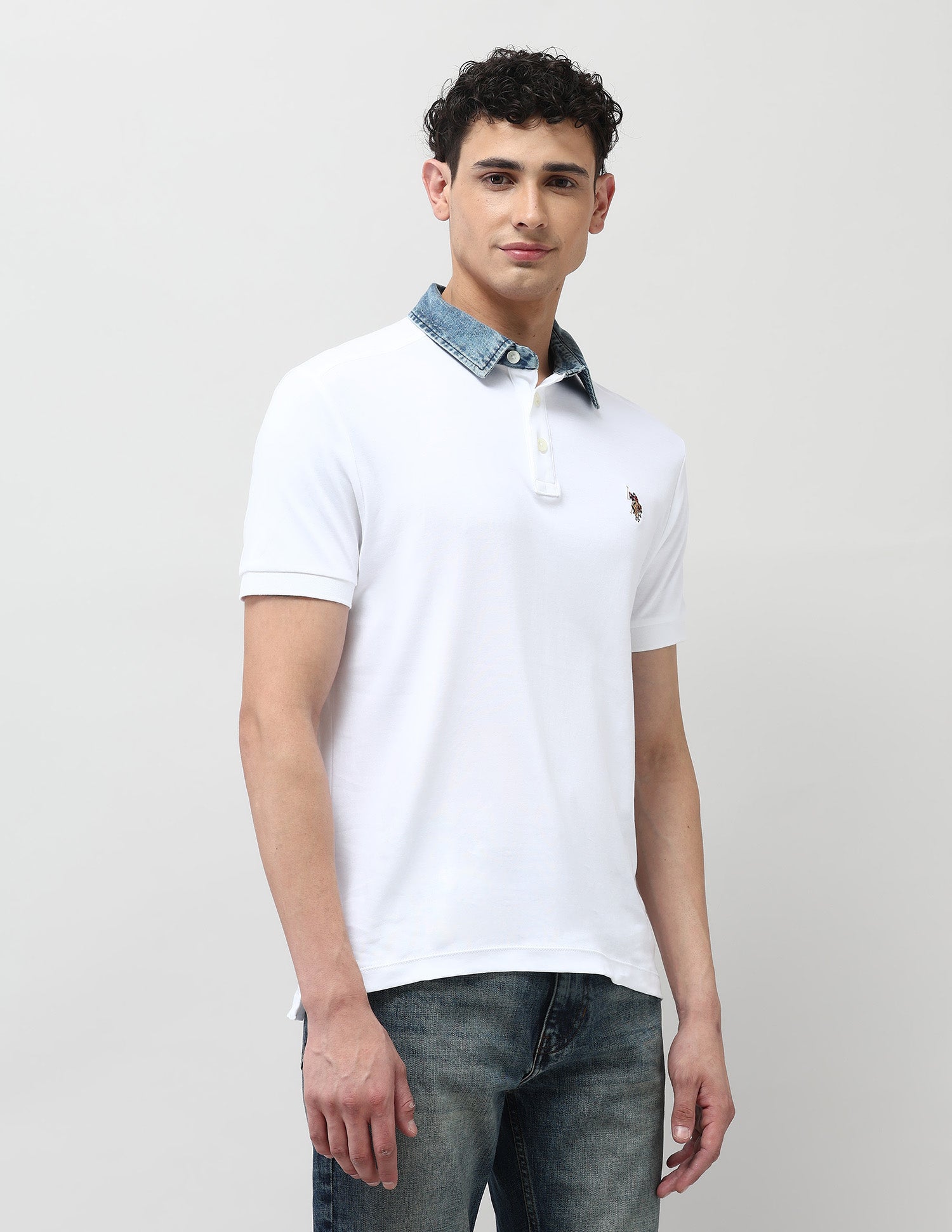 Solid Regular Fit Polo Shirt White - U.S. Polo Assn. India | Large