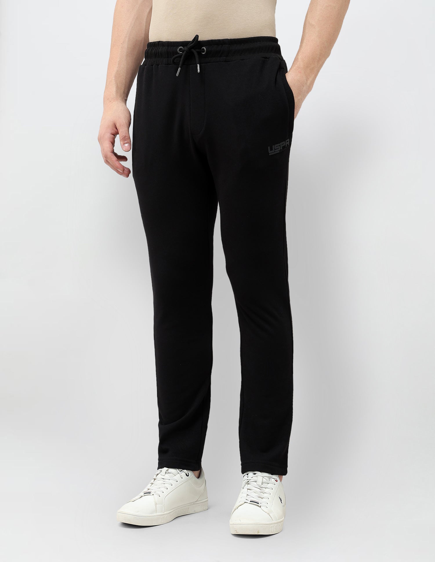 Solid Regular Fit Track Pants Black - U.S. POLO ASSN. | Large