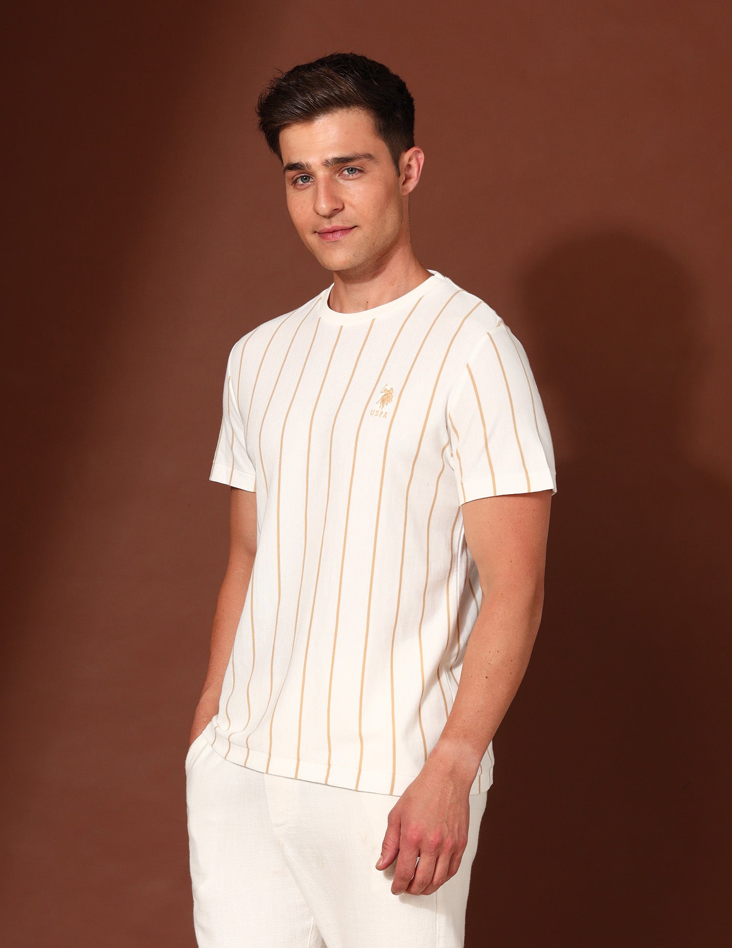 Pure Cotton Working Holiday T-Shirt Off White - U.S. Polo Assn. India | Large