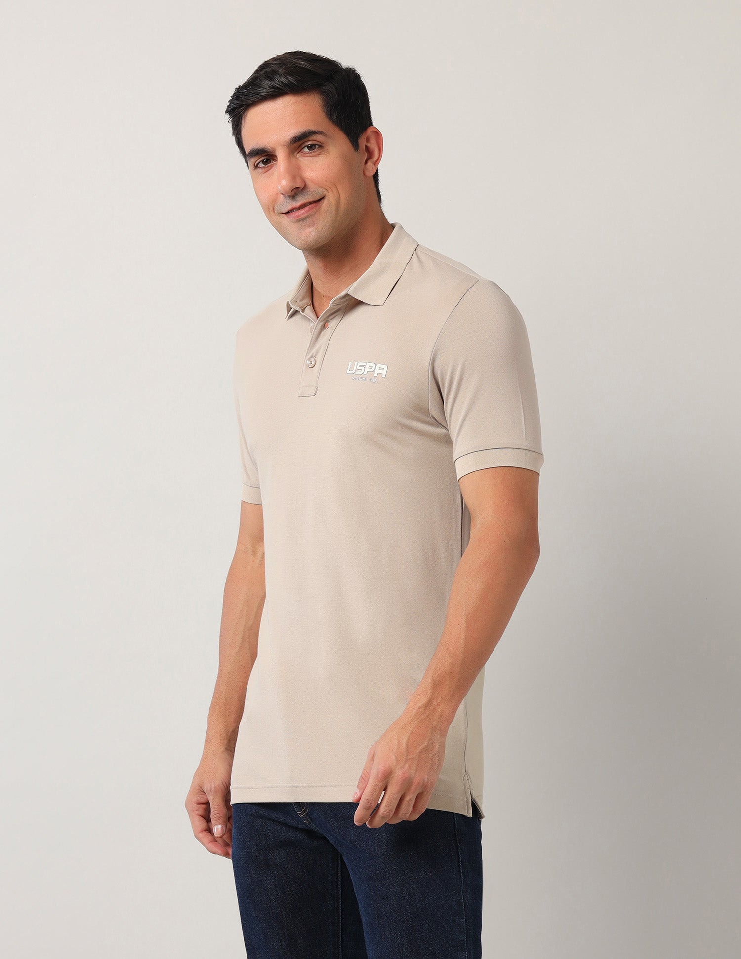 Muscle Fit Black Label Polo Shirt Beige - U.S. Polo Assn. India | Large