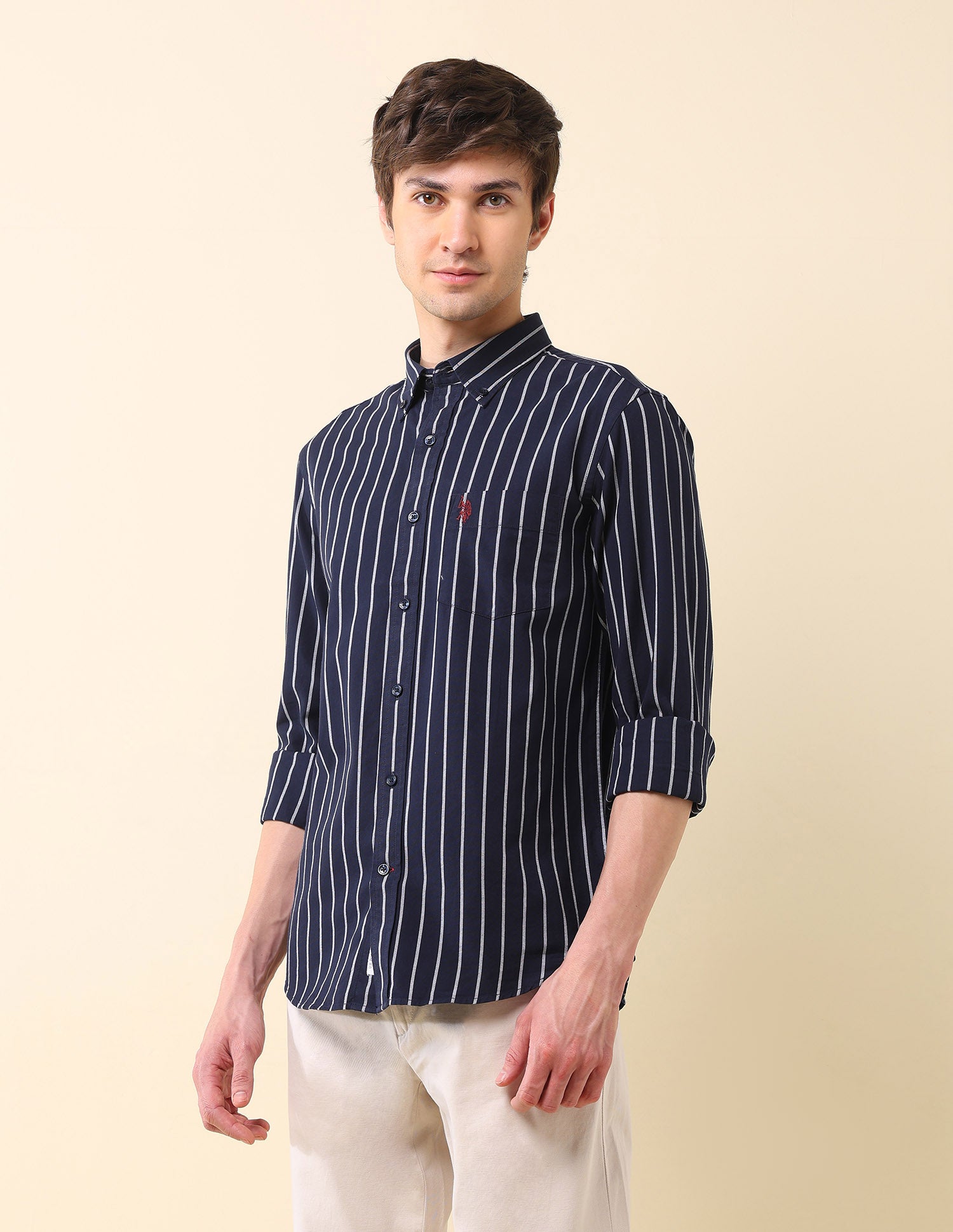 Vertical Striped Oxford Shirt Navy - U.S. Polo Assn. India | Large