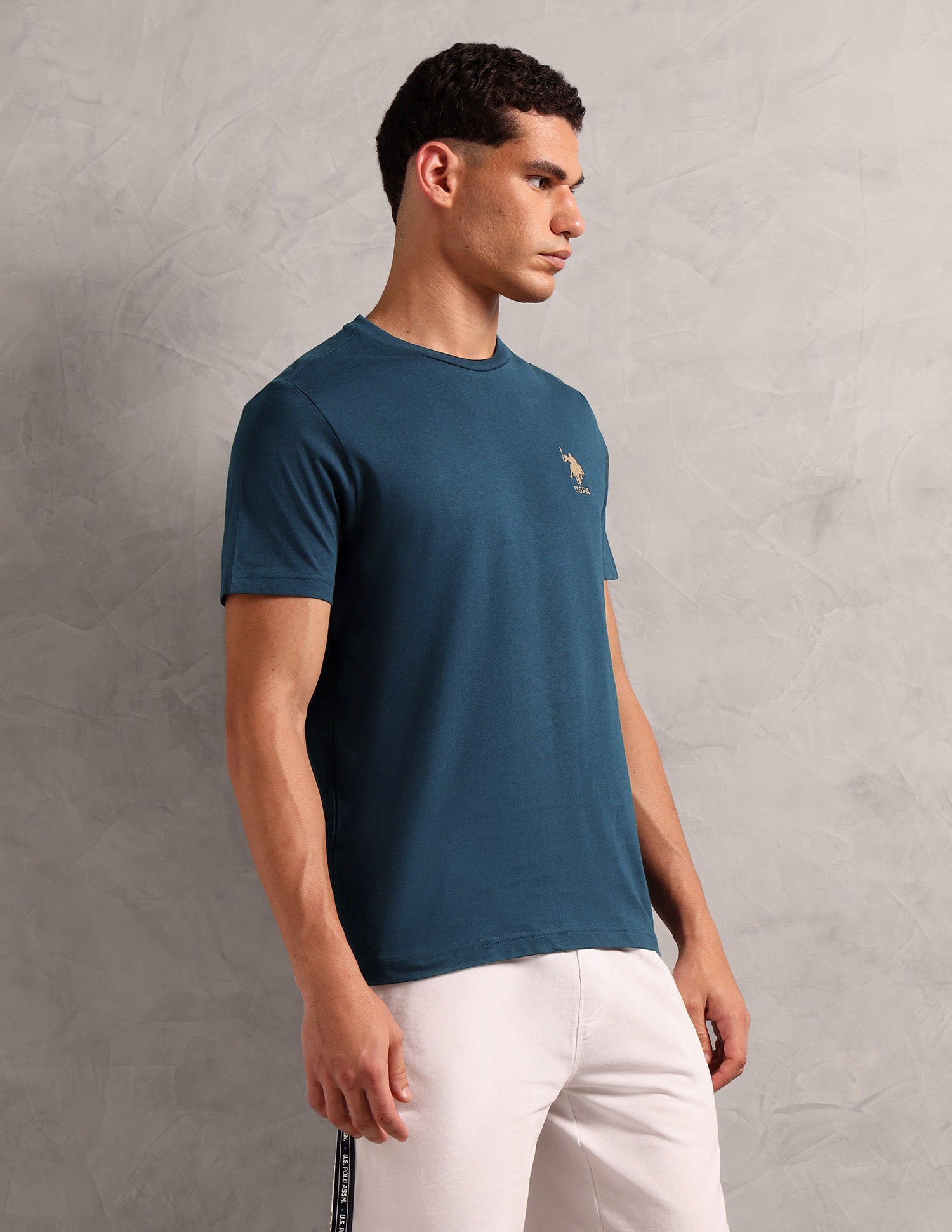 Pure Cotton Comfort Fit I633 Lounge T-Shirt - Pack Of 1 Teal - U.S. POLO ASSN. | Large