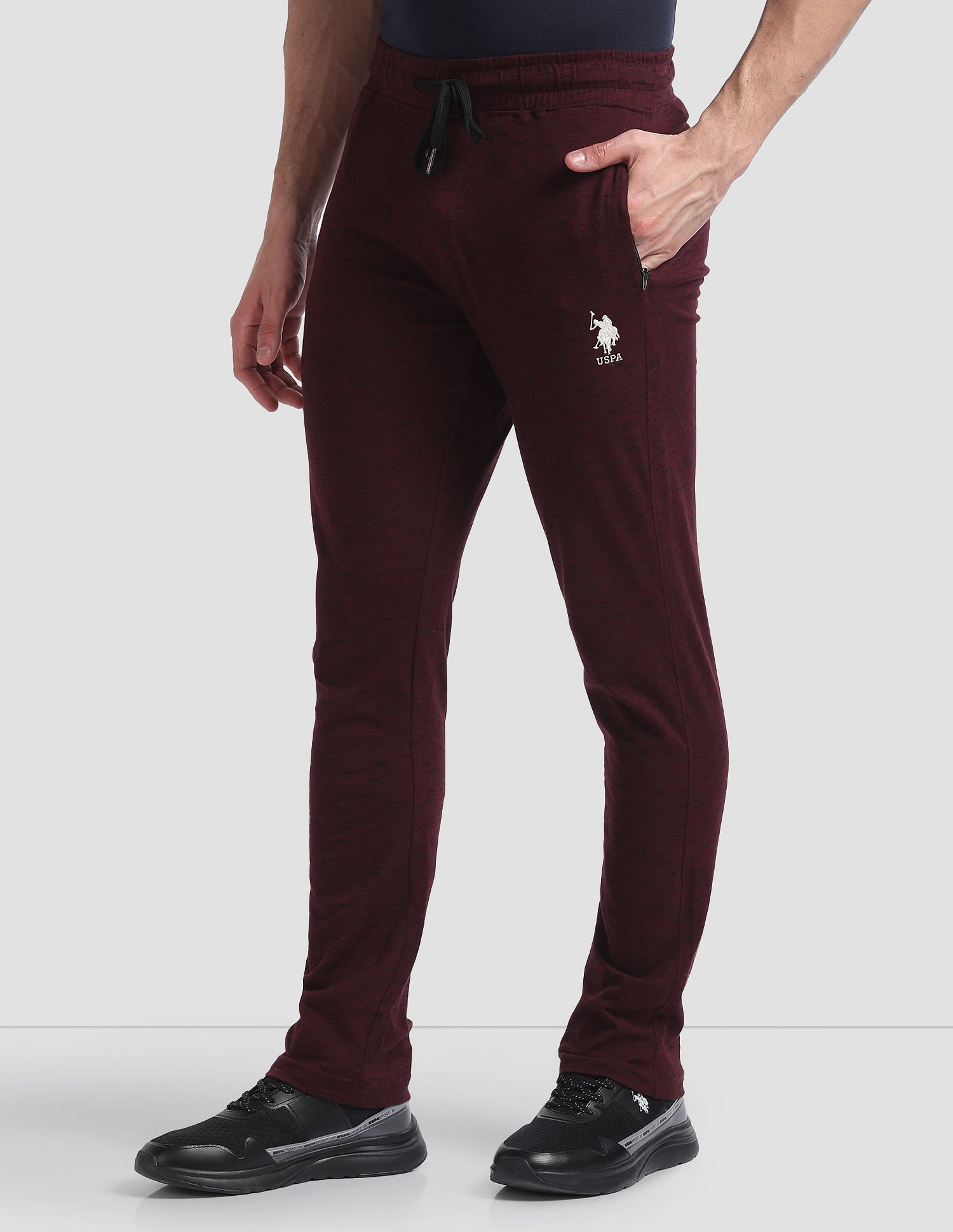 Comfort Fit Cotton Polyester I672 Lounge Track Pants - Pack Of 1 Wine - U.S. POLO ASSN. | Large