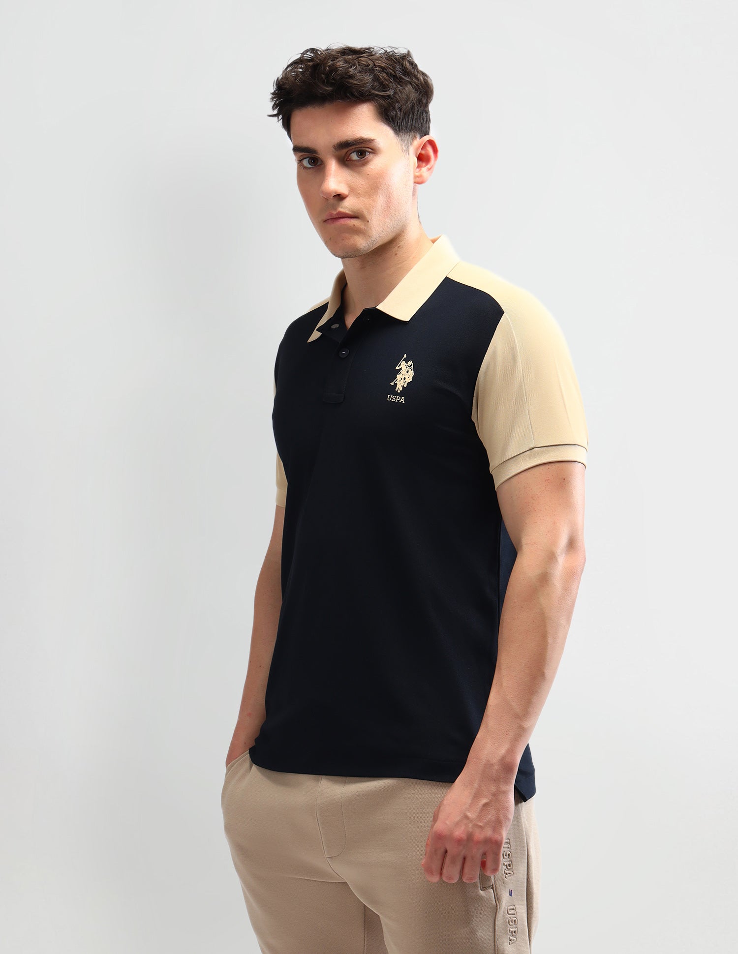 Colourblocked Slim Fit Polo Shirt Navy - U.S. Polo Assn. India | Large