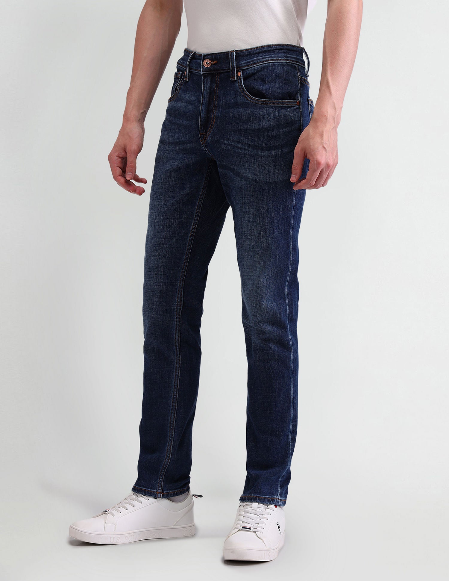 Brandon Slim Tapered Blue Jeans Blue - U.S. Polo Assn. India | Large