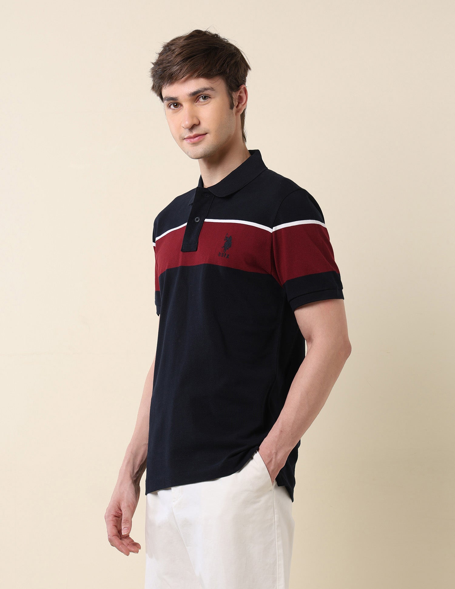 Colourblocked Classic Polo Shirt Navy - U.S. POLO ASSN. | Large