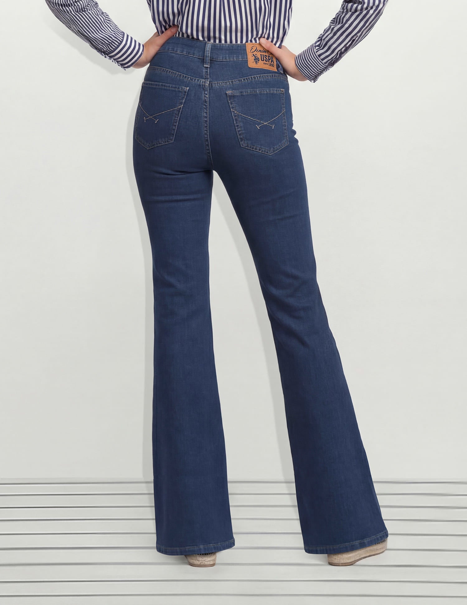 High Rise Flared Fit Jeans Blue - U.S. Polo Assn. India | Large