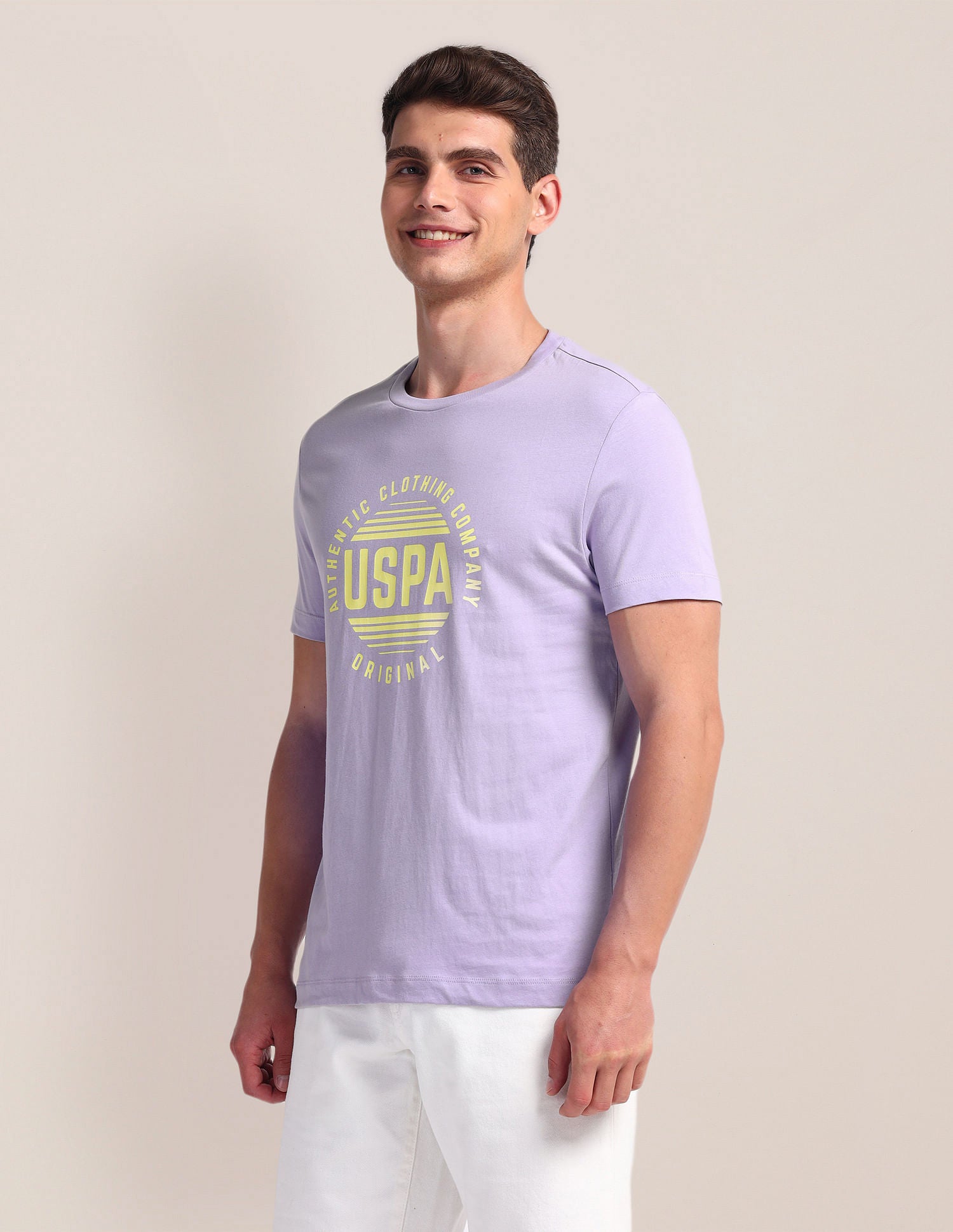 Brand Print Slim Fit T-Shirt Purple - U.S. Polo Assn. India | Large