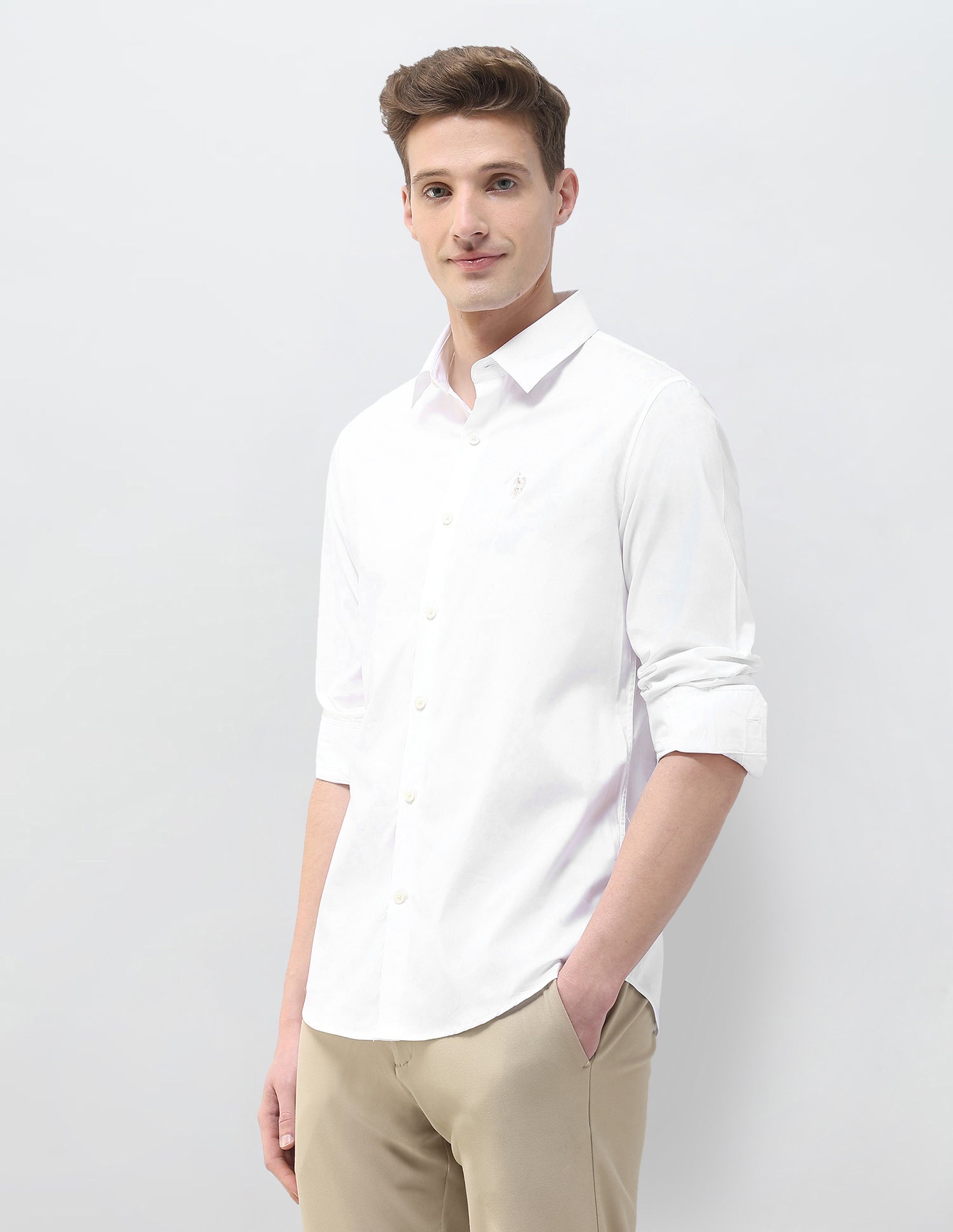 Poplin Black & Gold Shirt White - U.S. Polo Assn. India | Large