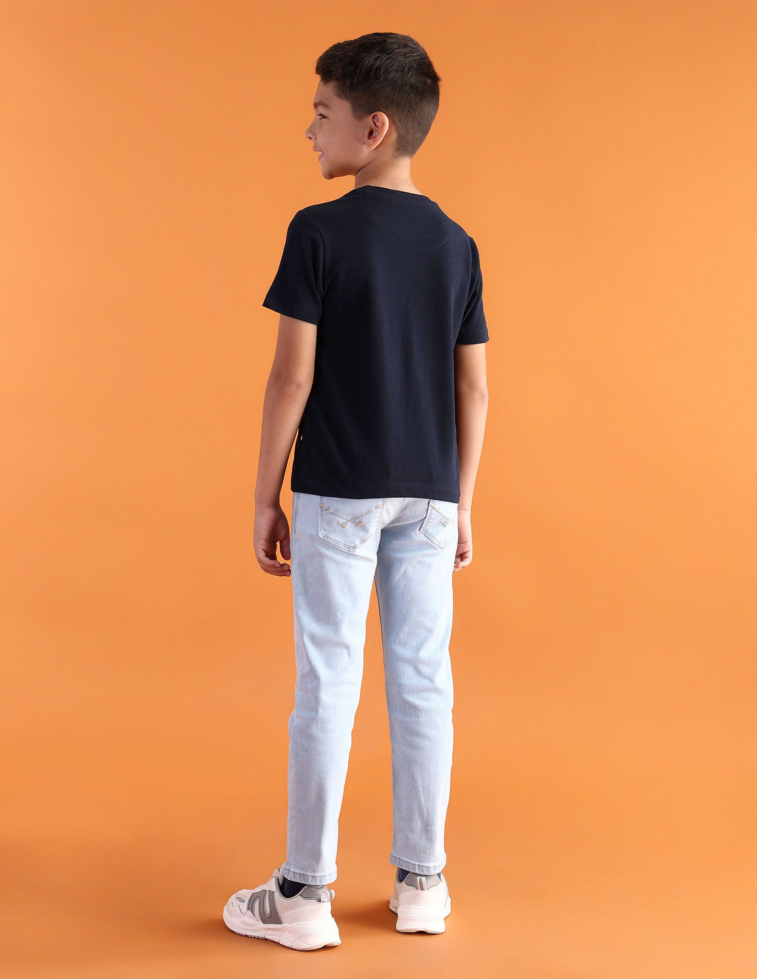 Boys Pure Cotton Regular T-shirt Blue - U.S. Polo Assn. India | Large