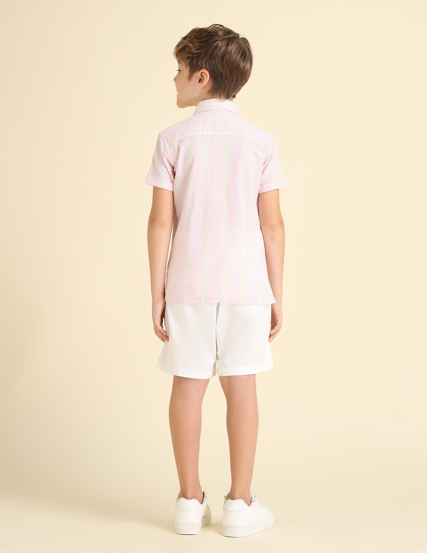 Boys Vertical Striped Boxy Fit Shirt Pink - U.S. POLO ASSN. | Large