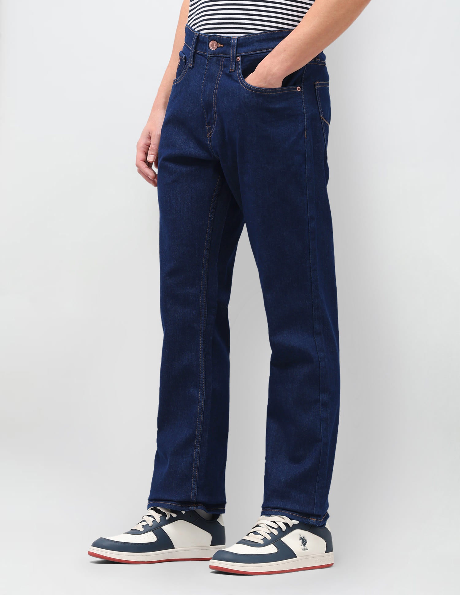 Solid Bootcut Jeans Blue - U.S. Polo Assn. India | Large