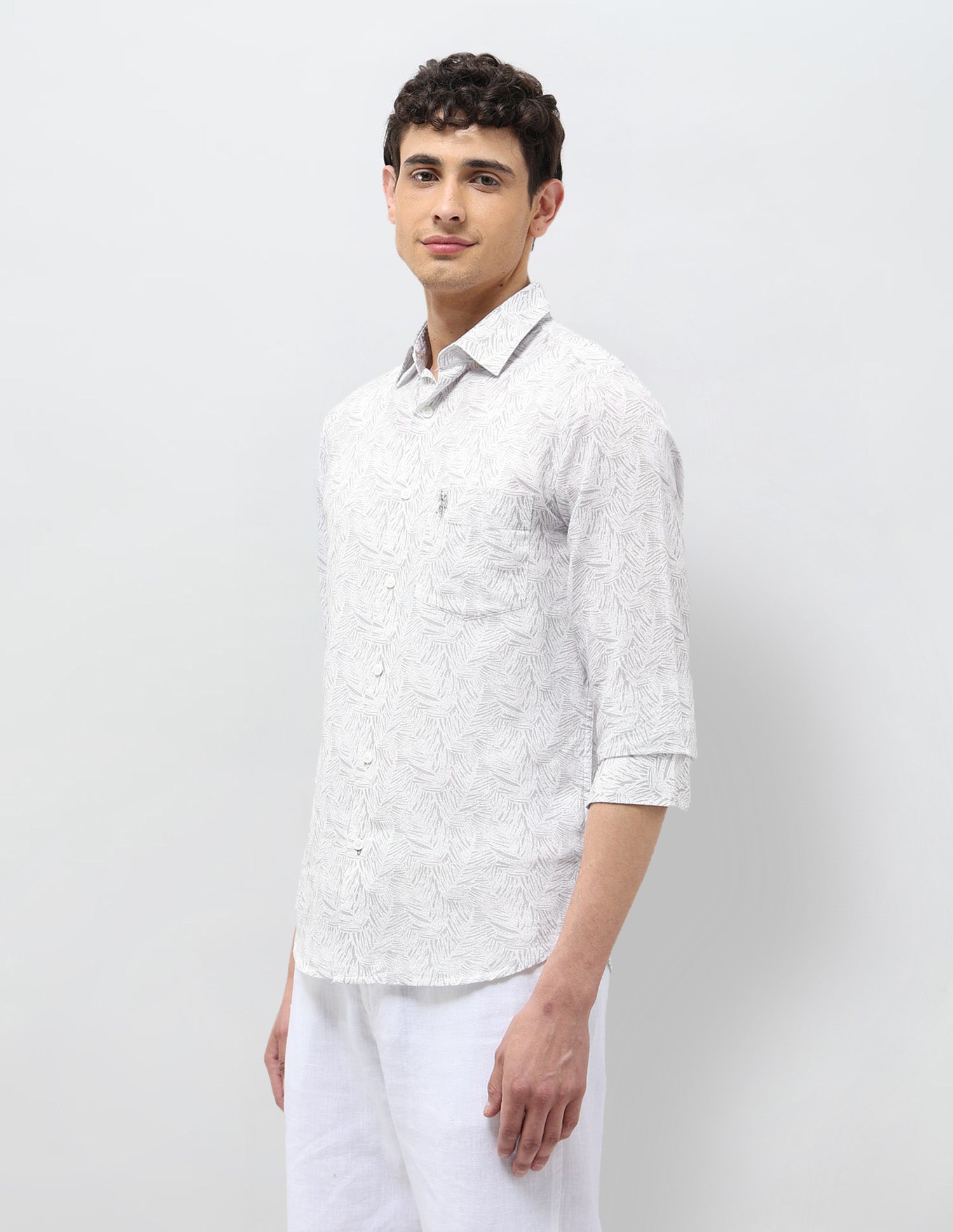 All Over Printed Tailored Fit Shirt Grey - U.S. POLO ASSN. | Large