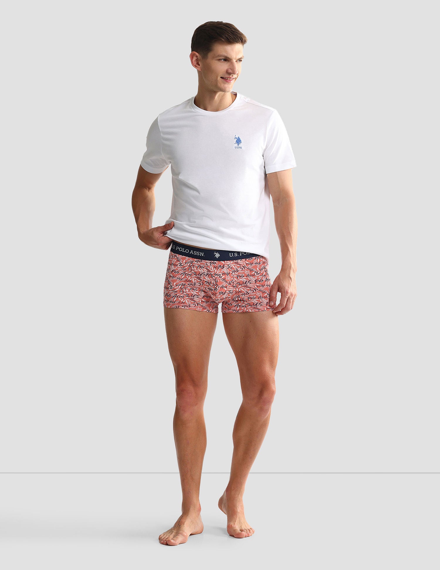 Elastic Waistband Ribbed OET08 Trunks - Pack Of 3 Red and Blue - U.S. POLO ASSN. | Large