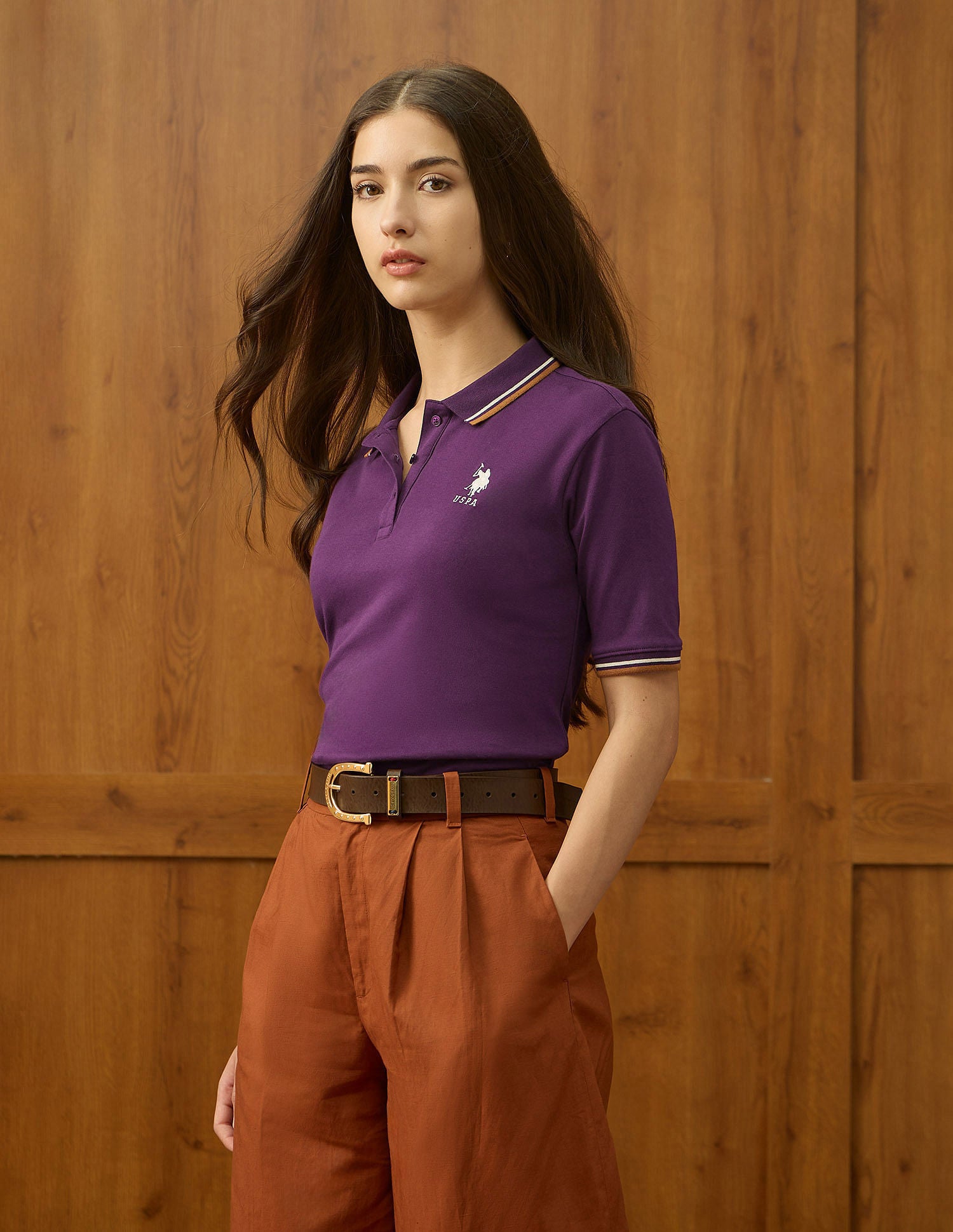 Regular Fit Solid Polo Shirt Wine - U.S. POLO ASSN. | Large