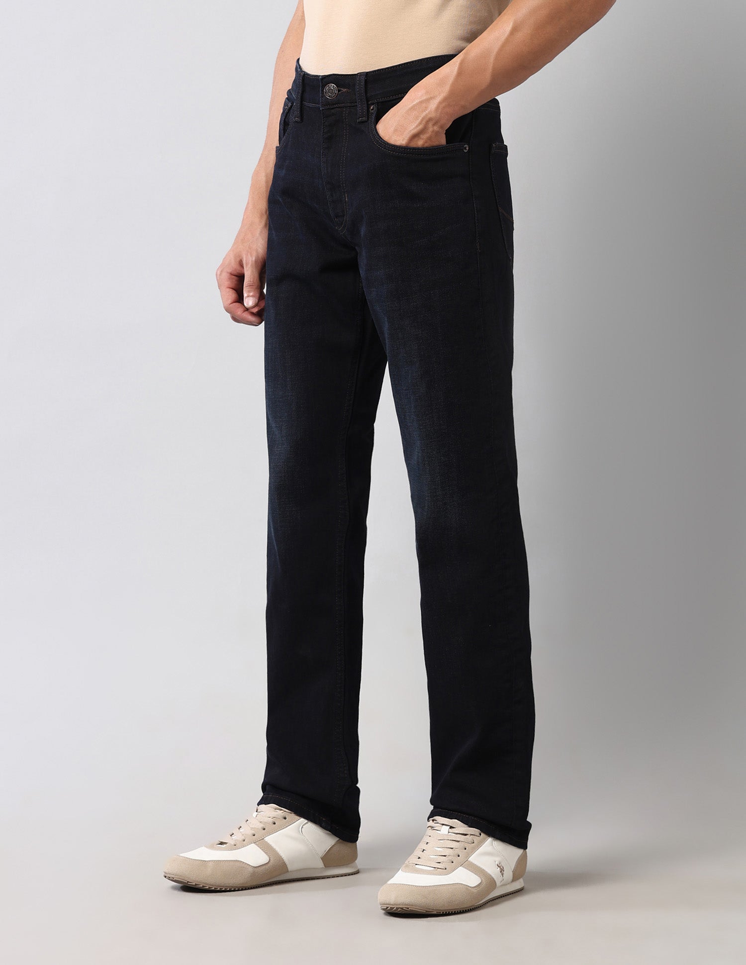 Harold Slim Straight Fit Blue Vintage Jeans Dark Wash - U.S. Polo Assn. India | Large