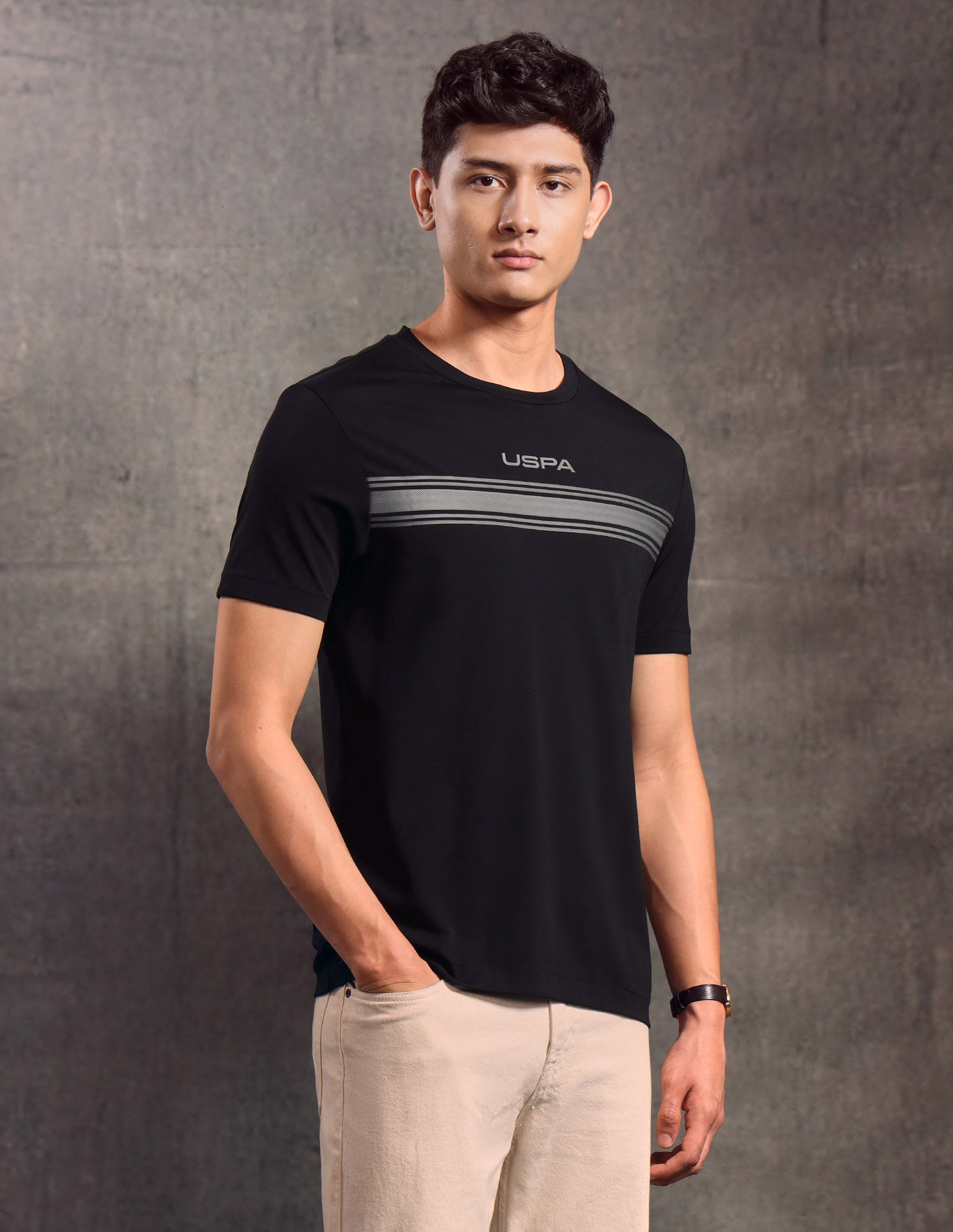 Horizontal Striped Regular Fit T-shirt Black - U.S. POLO ASSN. | Large