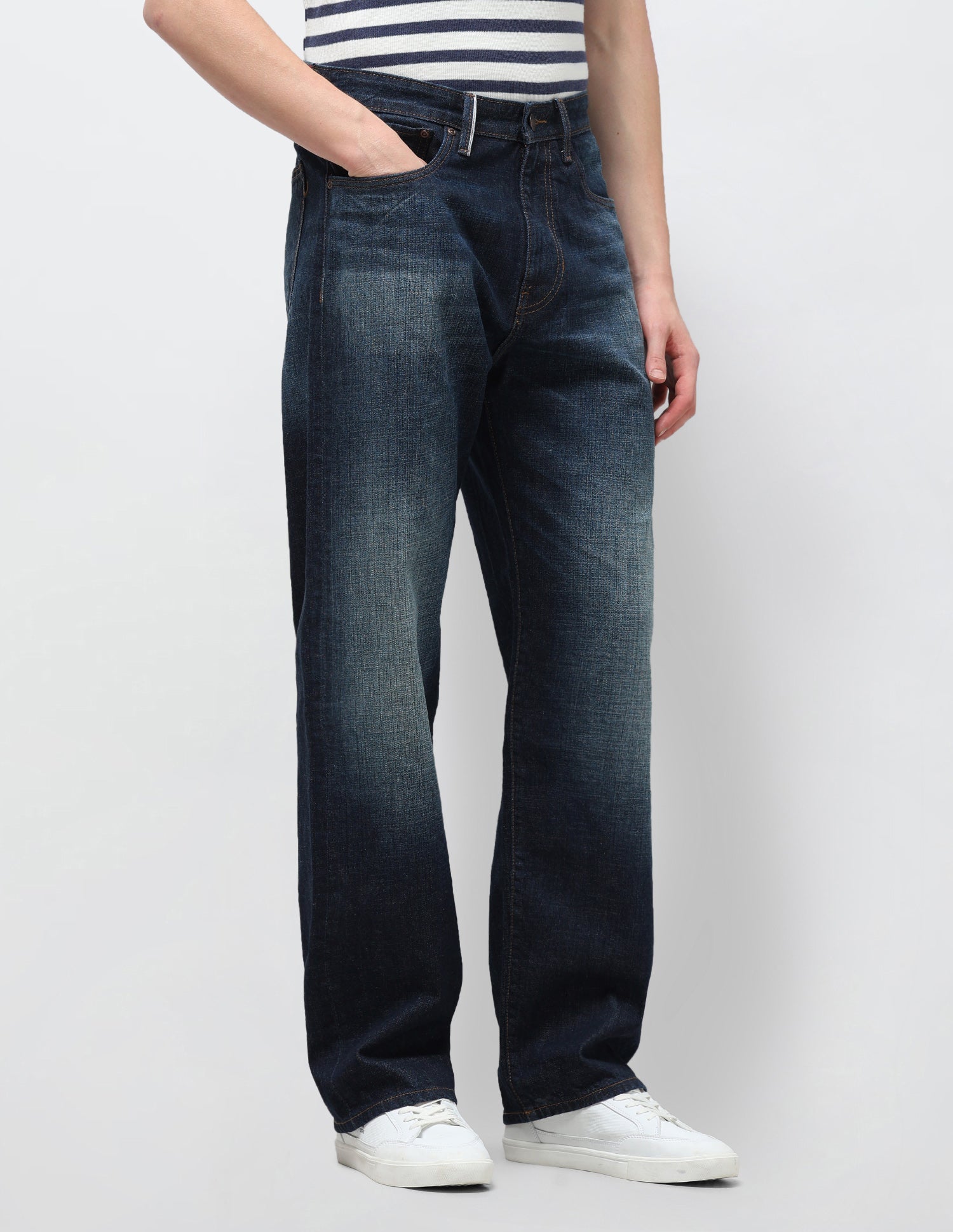 Harold Slim Straight Fit Blue Jeans Tinted Blue - U.S. Polo Assn. India | Large