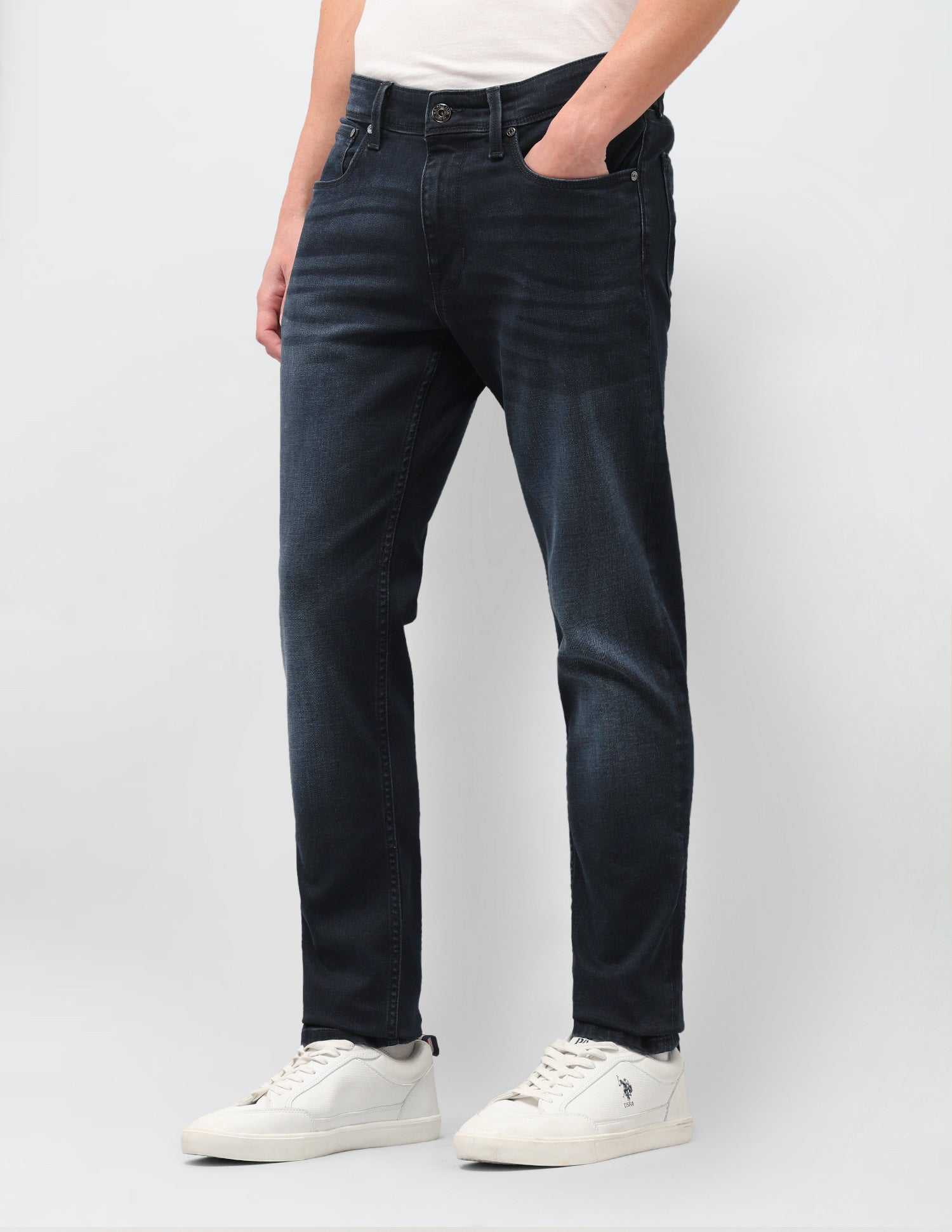 Brandon Slim-Tapered Fit Blue Jeans Dark Blue - U.S. Polo Assn. India | Large