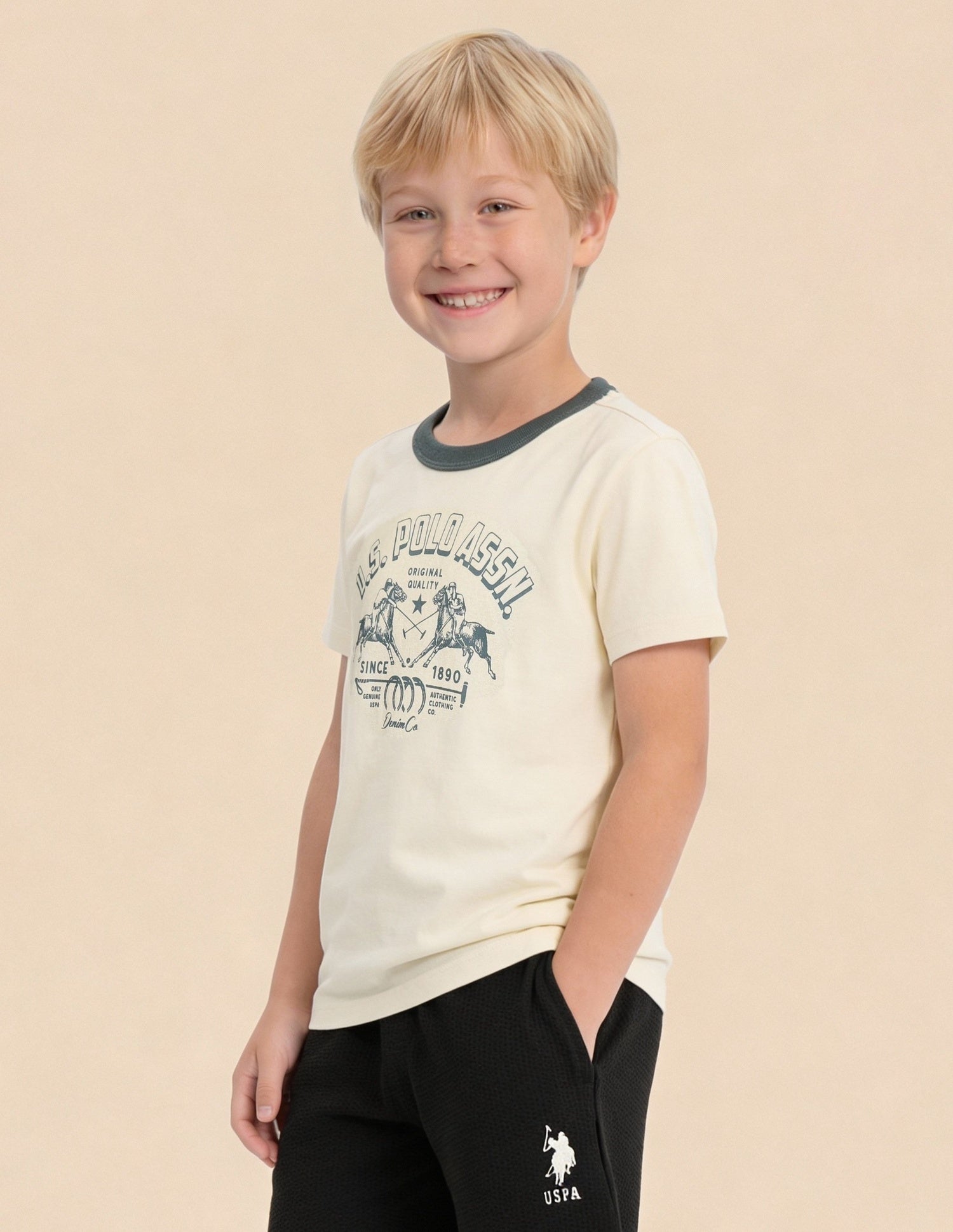 Graphic Printed Regular Fit T-Shirt Off White - U.S. Polo Assn. India | Large