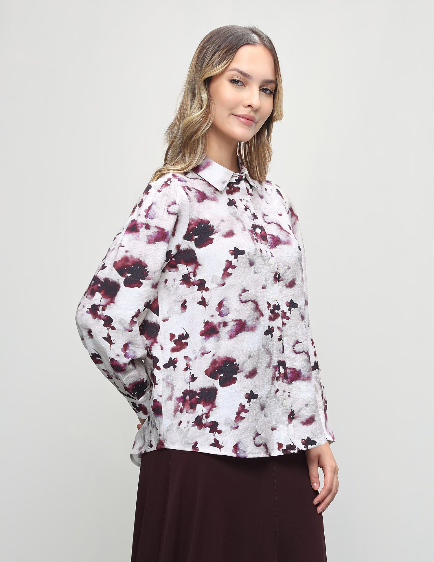 Abstract Printed Regular Fit Shirt Wine - U.S. Polo Assn. India | Large
