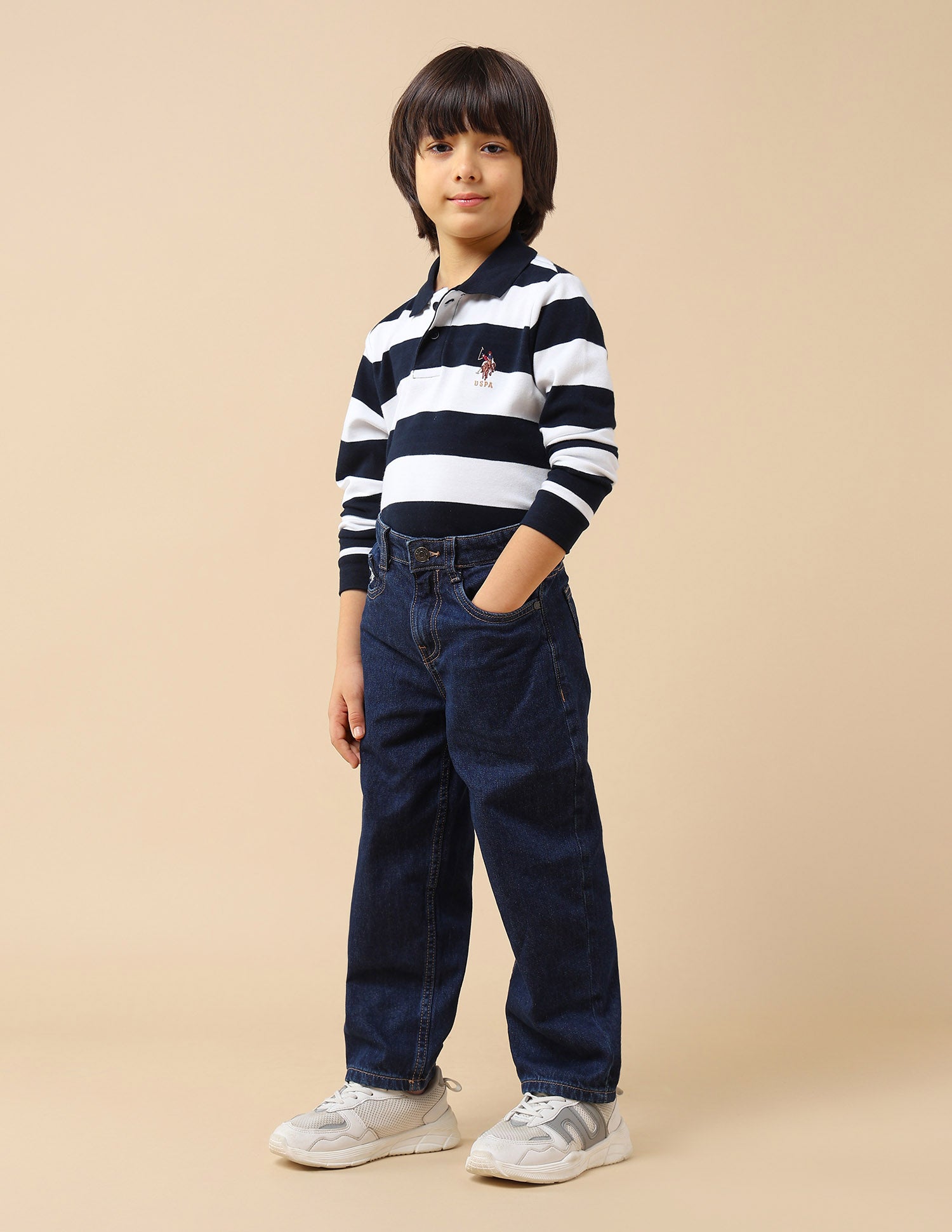 Boys Relaxed Fit Mid Rise Jeans Blue - U.S. POLO ASSN. | Large