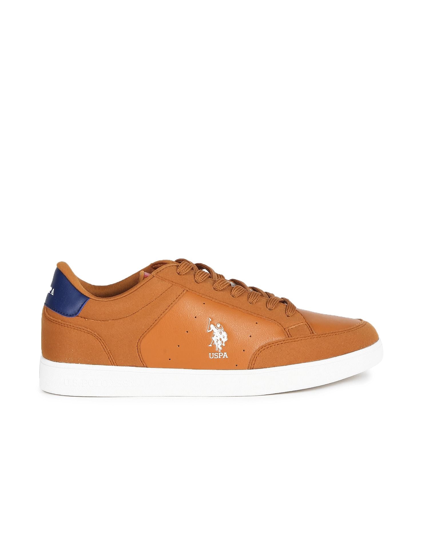 Contrast Sole Lace Up Liotto Sneakers Tan - U.S. Polo Assn. India | Large