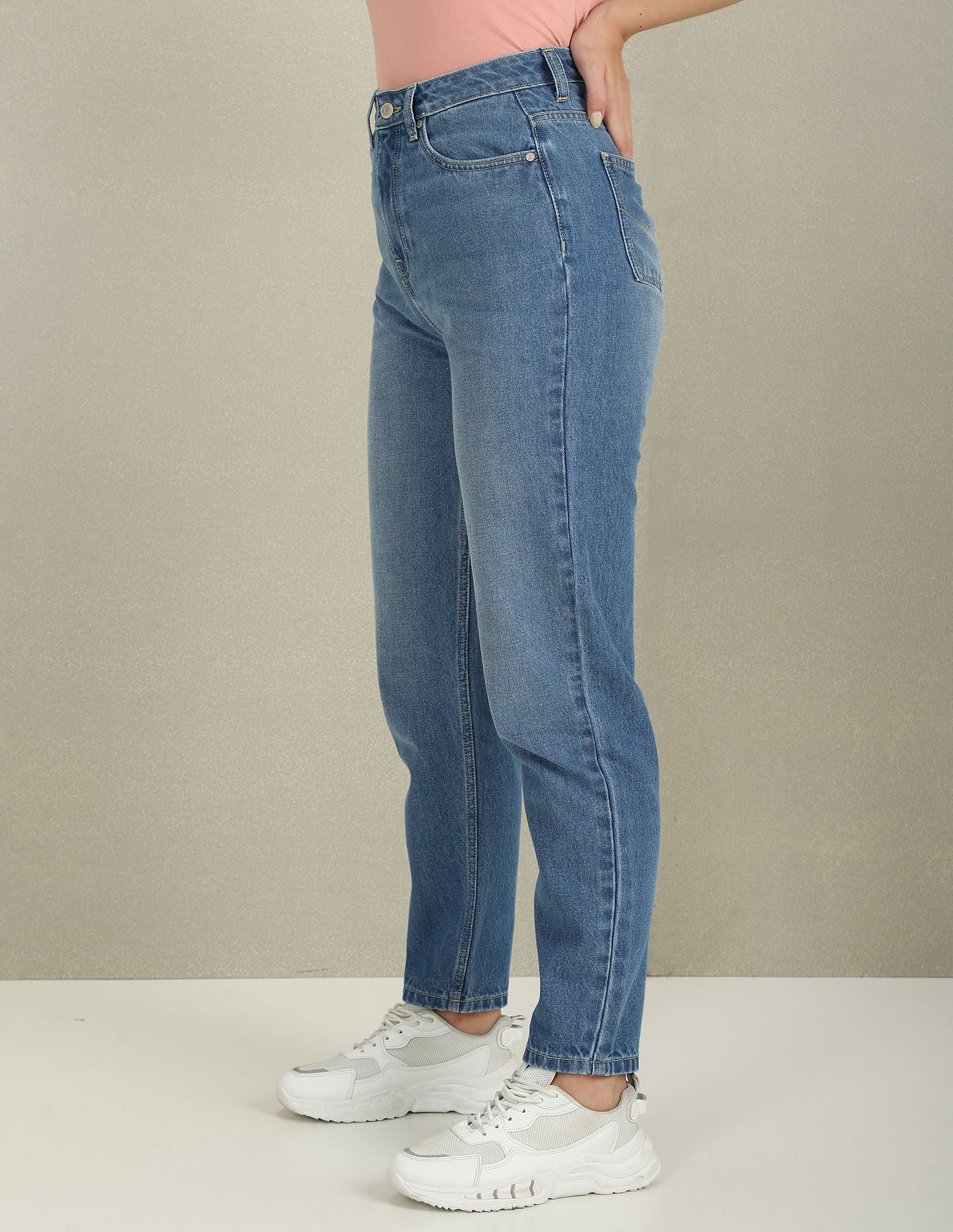 Mom Fit High Rise Jeans Blue - U.S. Polo Assn. India | Large