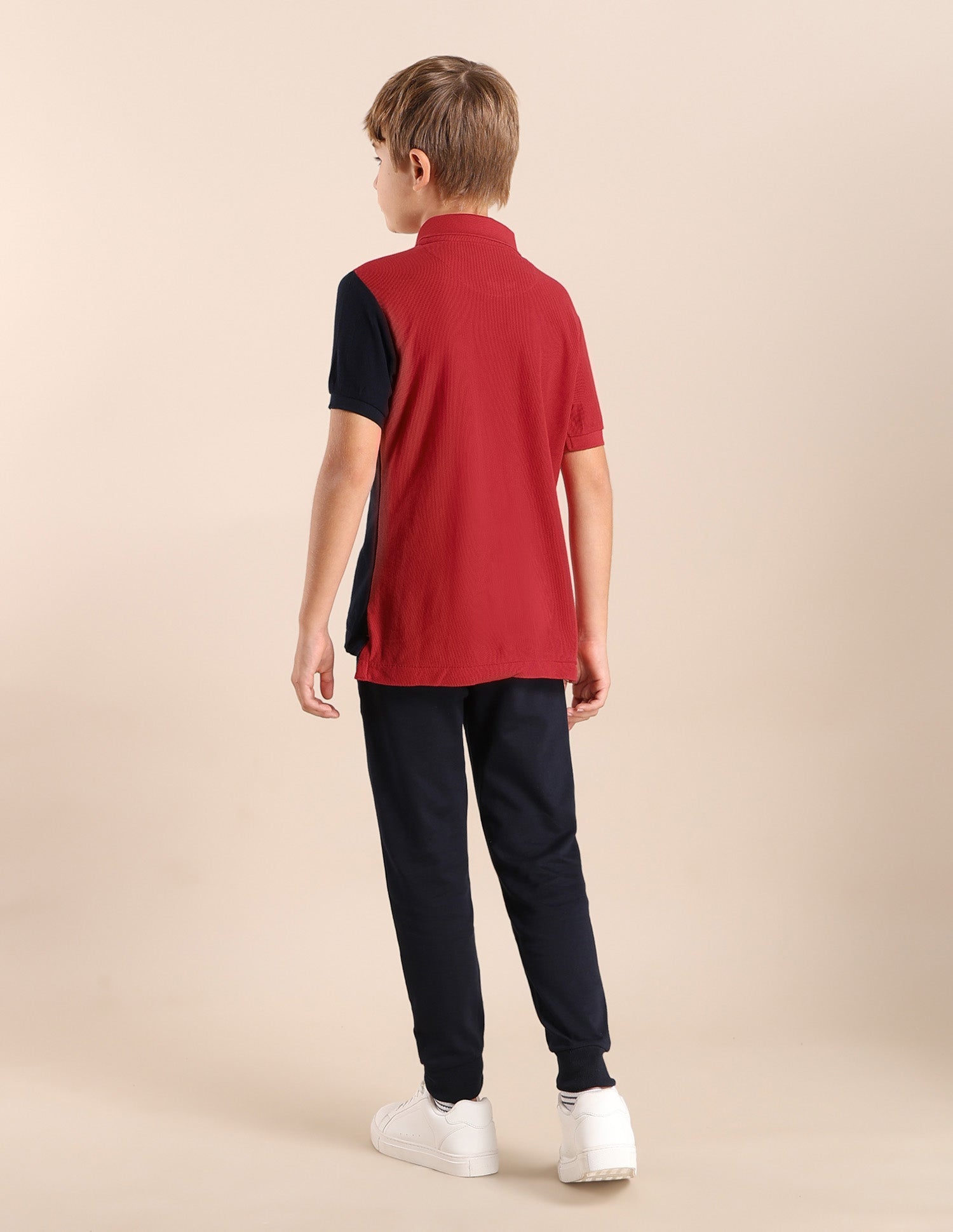 Boys Colour blocked Regular Fit Polo Shirt Medium Red - U.S. POLO ASSN. | Large