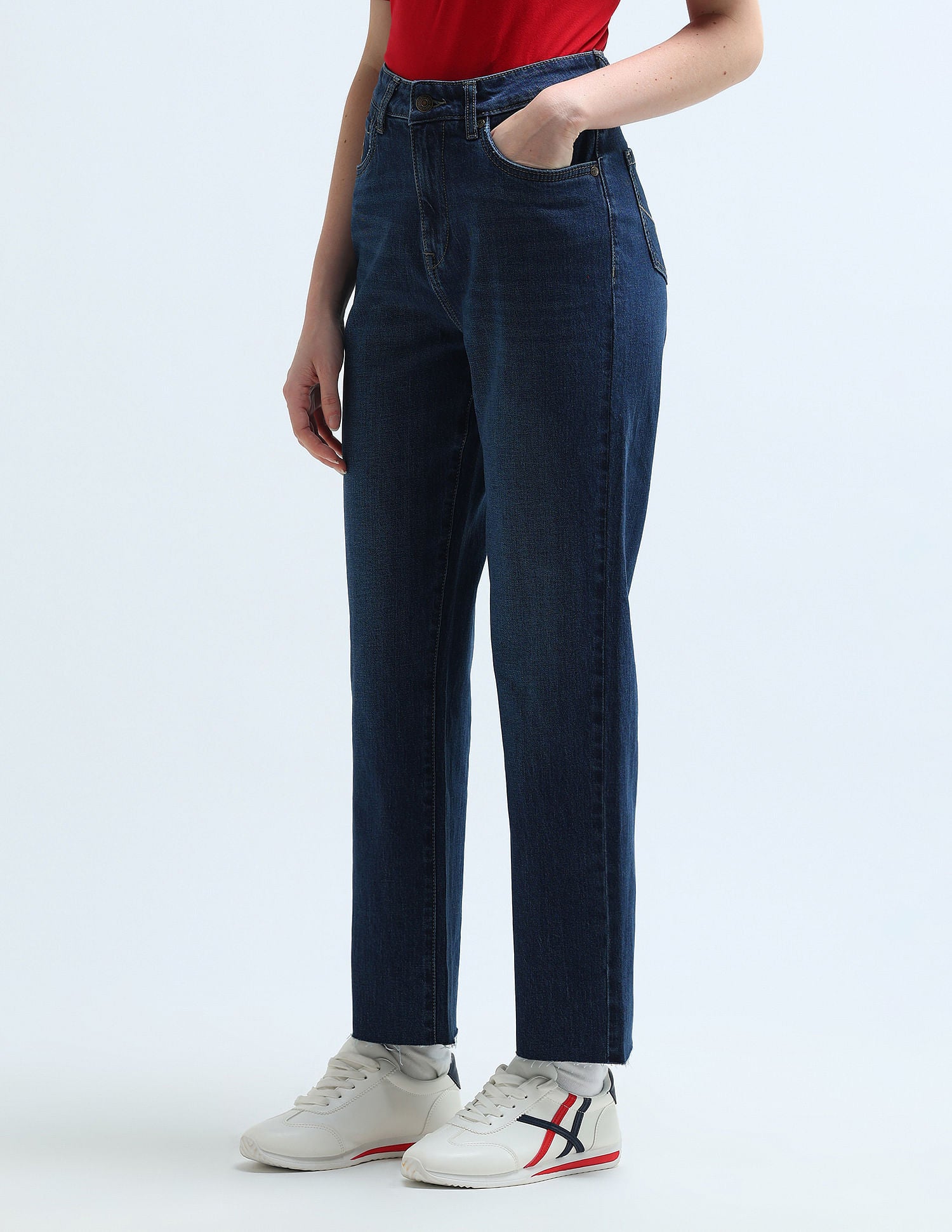 High Rise Straight Fit Jeans Dark Blue - U.S. POLO ASSN. | Large