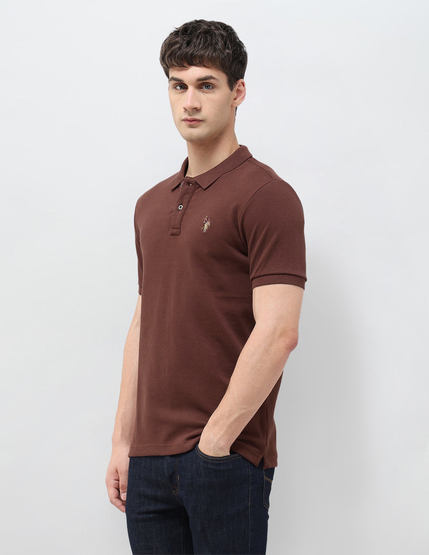 Solid Monochrome Polo Shirt Rust - U.S. POLO ASSN. | Large