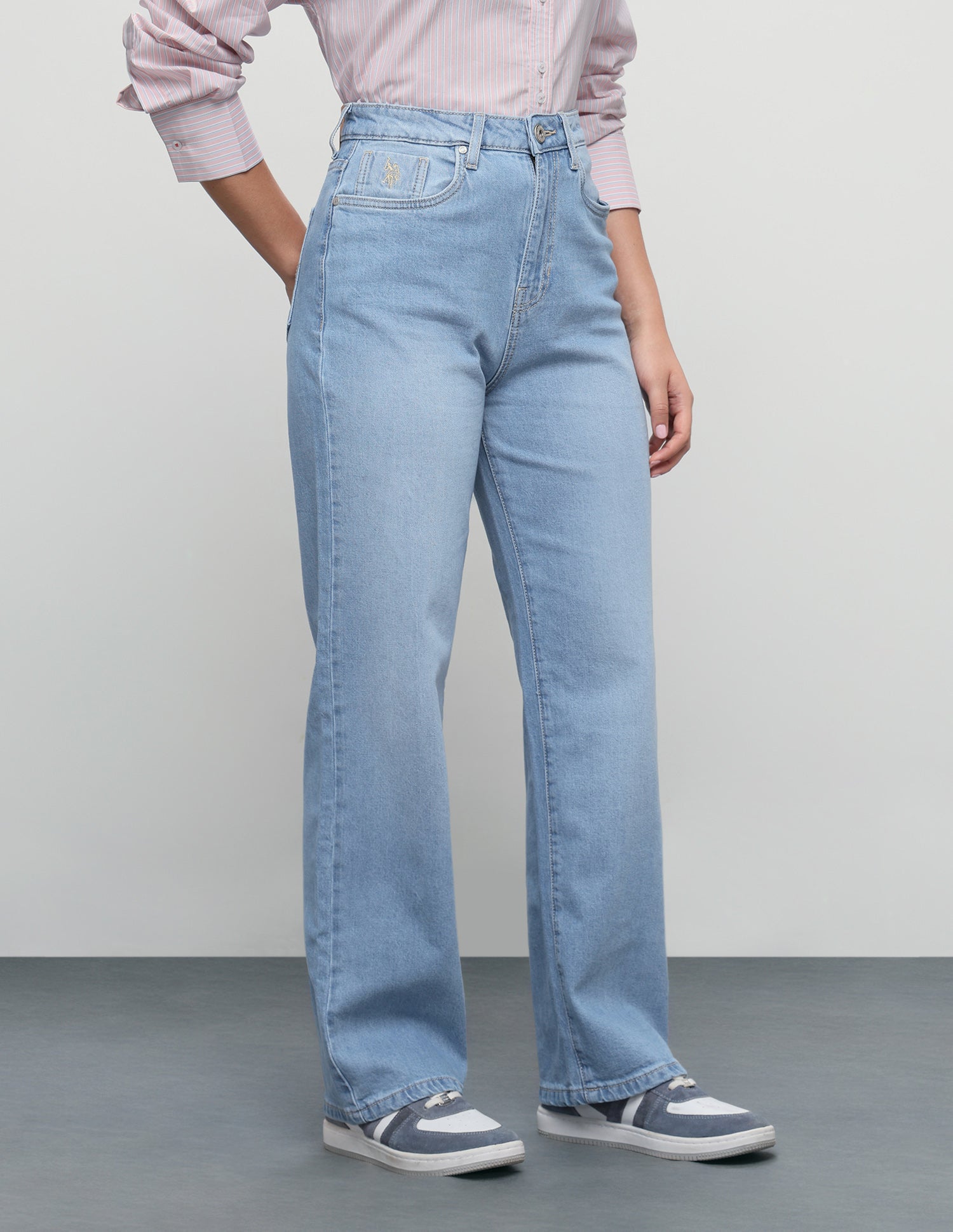 Straight Fit Light Washed Jeans Light Blue - U.S. Polo Assn. India | Large
