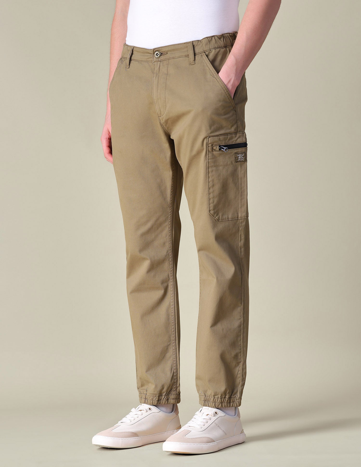 Mid Rise Regular Fit Cargos Tan - U.S. POLO ASSN. | Large