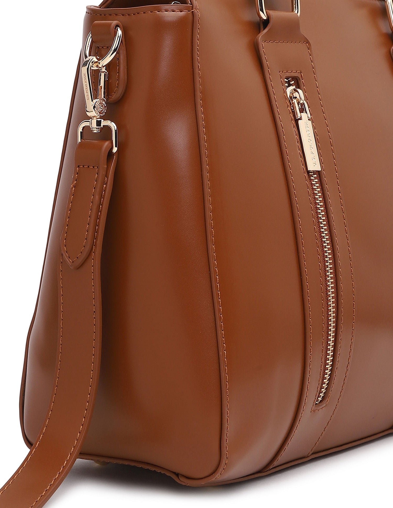 Women April Satchel Bag Tan - U.S. POLO ASSN. | Large